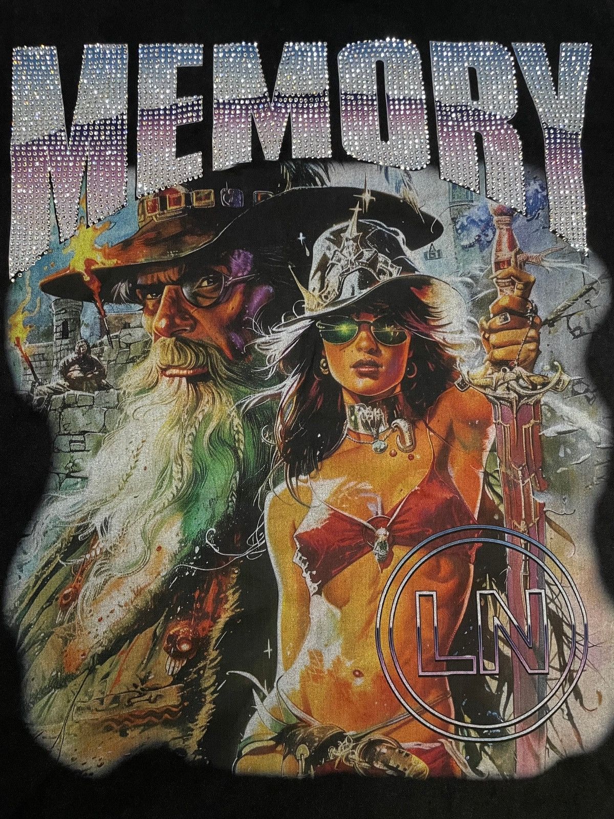 Vintage Memory Lane Merlin Tales rhinestone tee Size US L / EU 52-54 / 3 - 3 Thumbnail