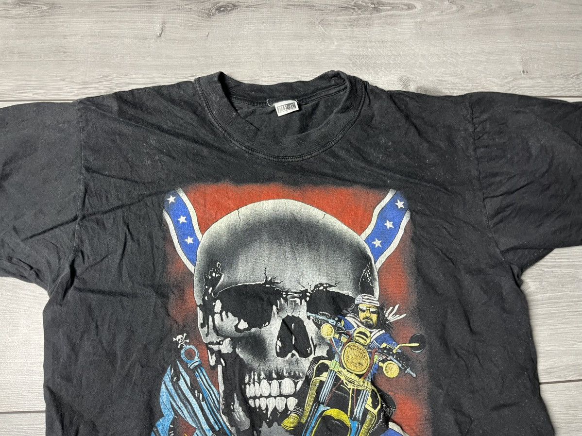 Band Tees Vintage Zip It London Biker Motorcycle Skull USA Flag Boxy Size US L / EU 52-54 / 3 - 2 Thumbnail