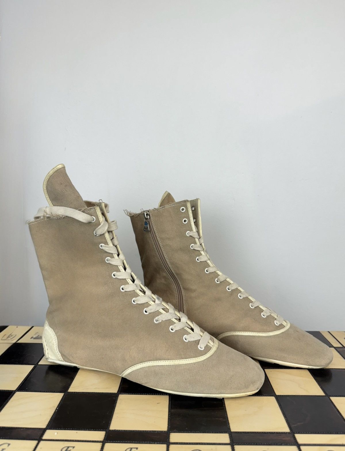 Prada Boxing boots Prada 2006 red tab original luxury item Size US 8.5 / IT 38.5 - 1 Thumbnail