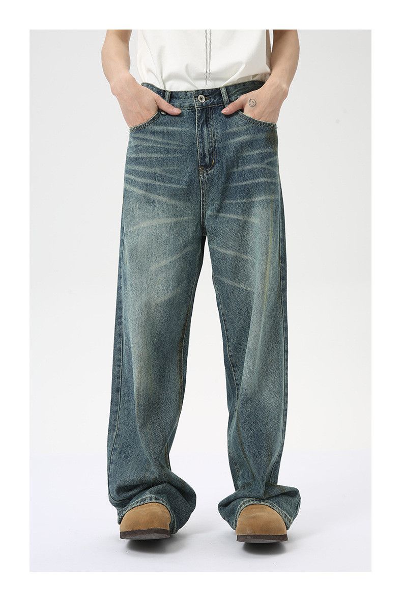 Japanese Brand × Jean Vintage washed dirty straight jeans Size US 32 / EU 48 - 3 Thumbnail