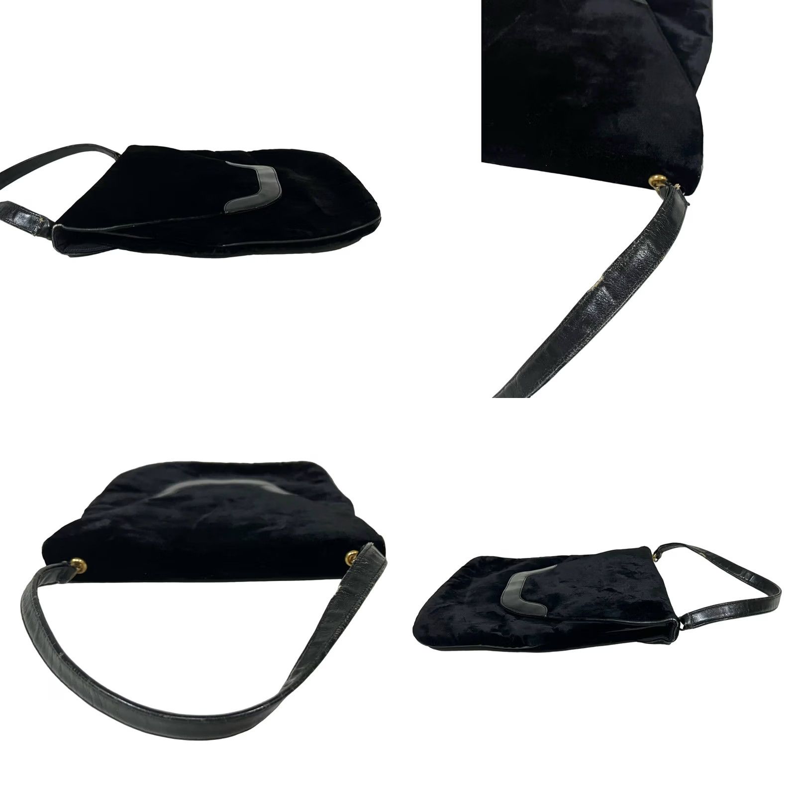 Vintage VINTAGE Jana Black Velvet Shoulder Bag Purse Handbag Women's Evening Latch Closure 10”x11” Velvet Size ONE SIZE - 8 Thumbnail