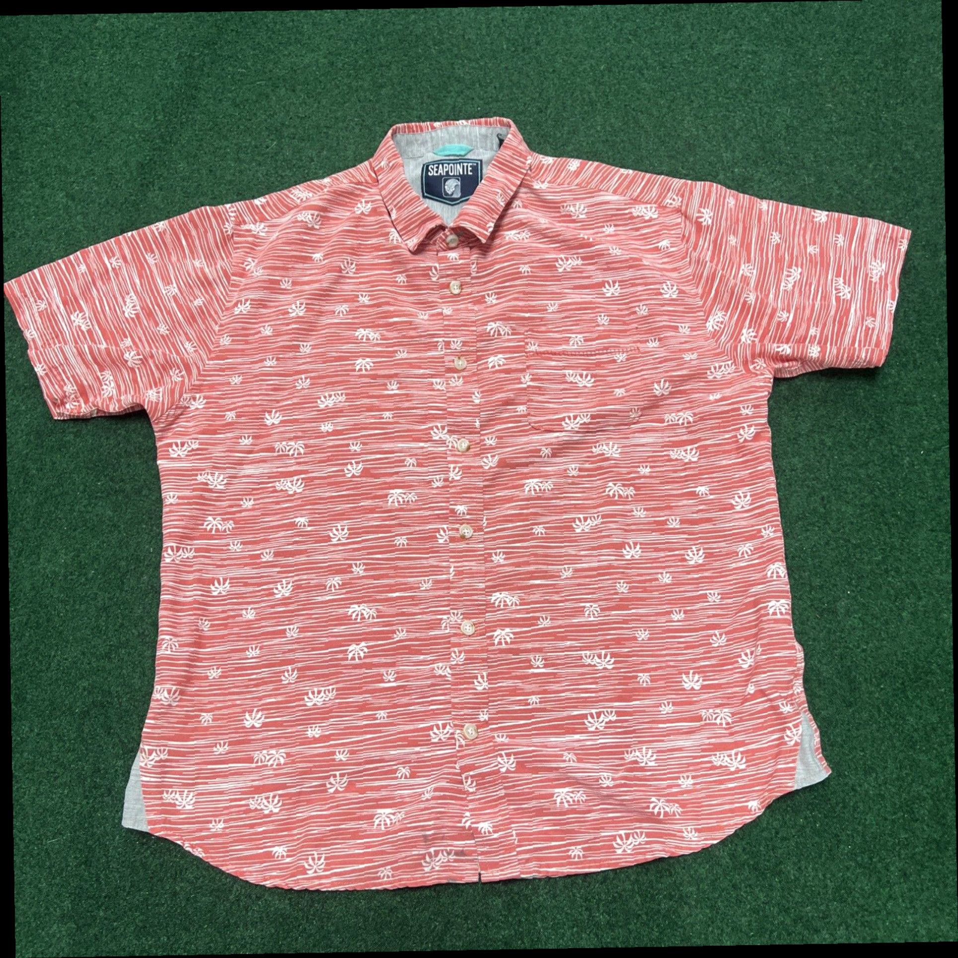 Lapointe Seapointe Shirt Mens Large Red Floral Hawaiian Tropical Short Sleeve Button Up Size US L / EU 52-54 / 3 - 1 Thumbnail