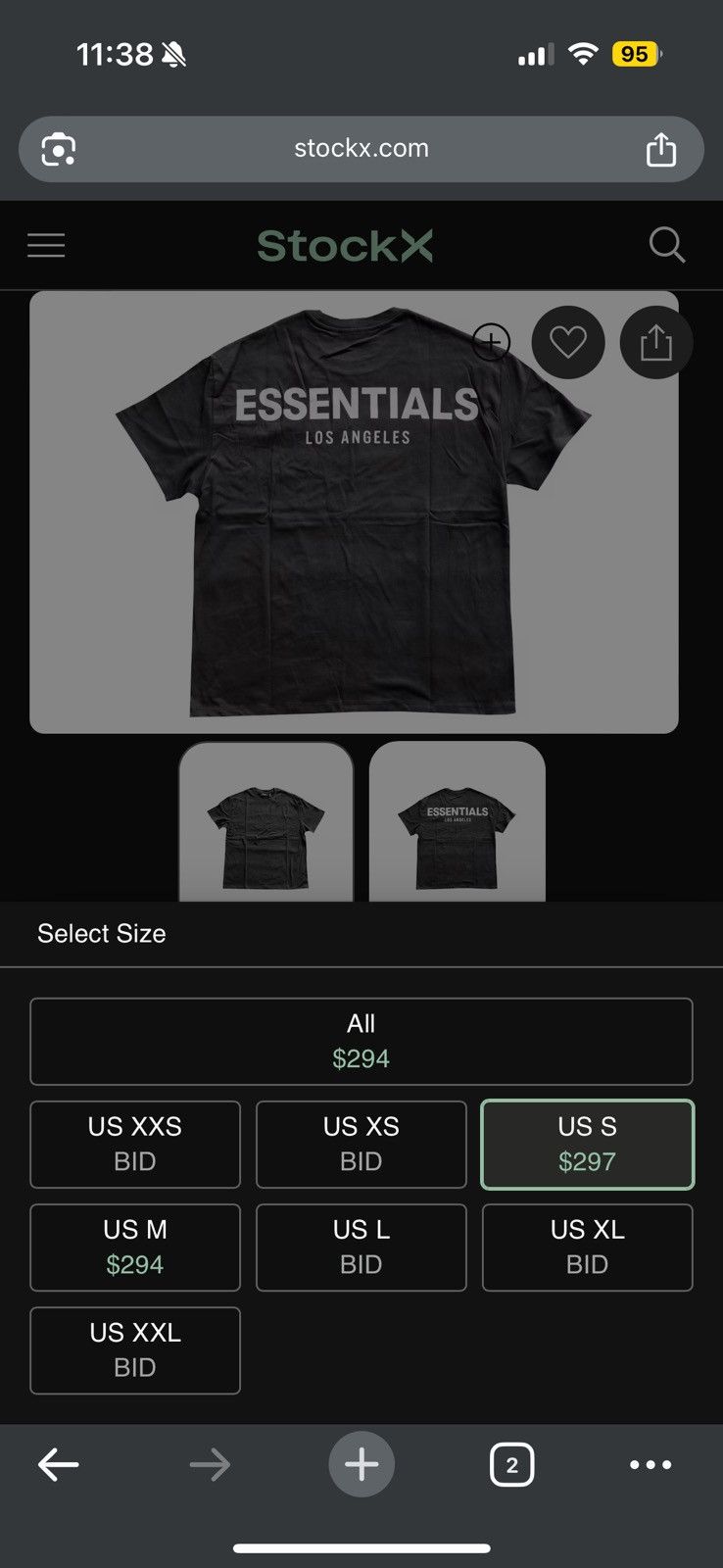 Fear of God Fear of God Essentials Los Angeles 3M Tee SZ Small Black🔥 Size US S / EU 44-46 / 1 - 11 Thumbnail