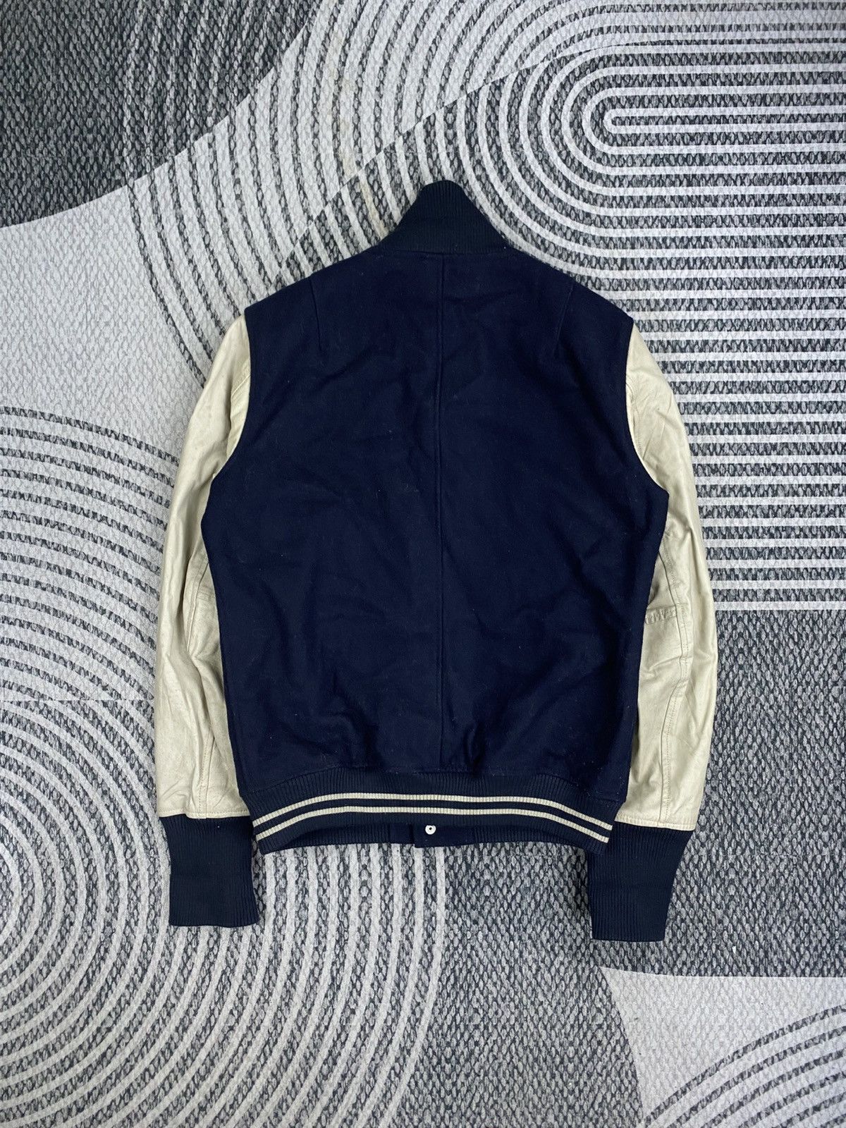 SHIPS Vintage SHIPS Navy Leather Sleeve Varsity Jacket Size US M / EU 48-50 / 2 - 2 Thumbnail