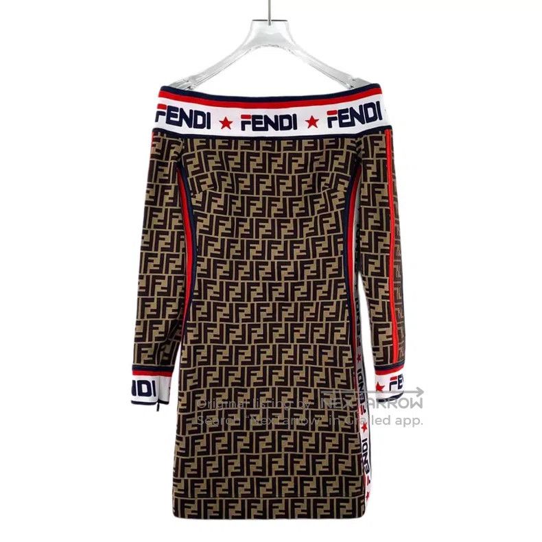 Fendi Fendi Deep Brown Classic F Logo Monogram Cotton Off-the-Sh Size XS / US 0-2 / IT 36-38 - 1 Thumbnail