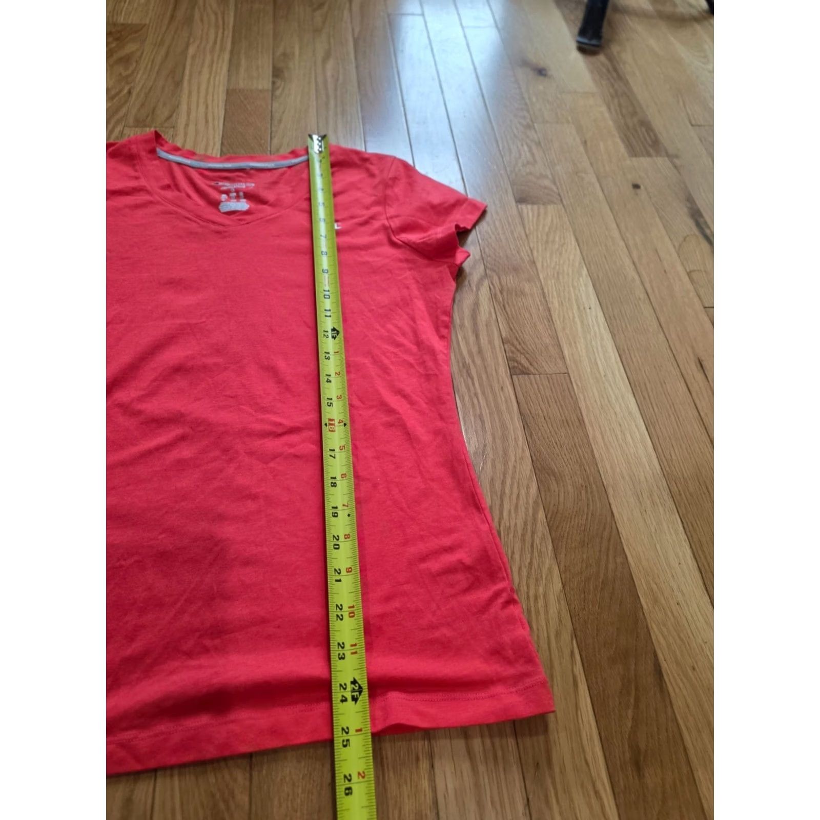 Champion Champion Power Flex T-Shirt Women's L Red Logo Cotton Short Sleeve V-Neck Women Size L / US 10 / IT 46 - 5 Thumbnail