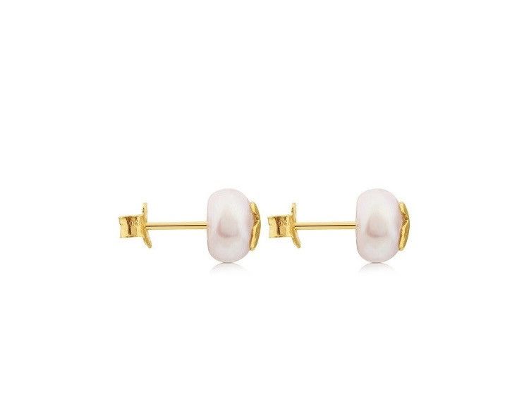 TOUS 18k yellow gold pearl earrings with tag Size ONE SIZE - 2 Thumbnail