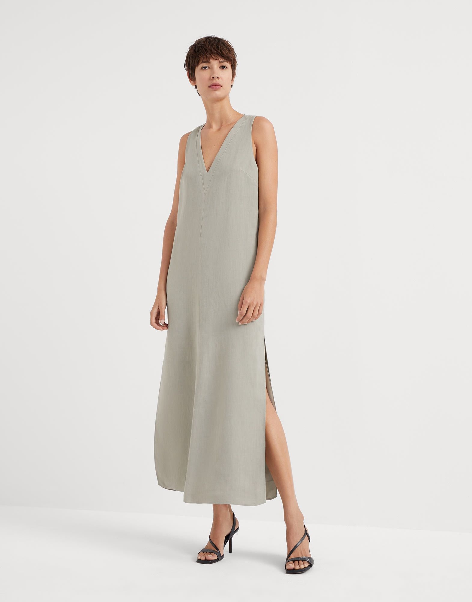 Brunello Cucinelli o1w1db10825 Dress in Open Green Size L / US 10 / IT 46 - 1 Thumbnail