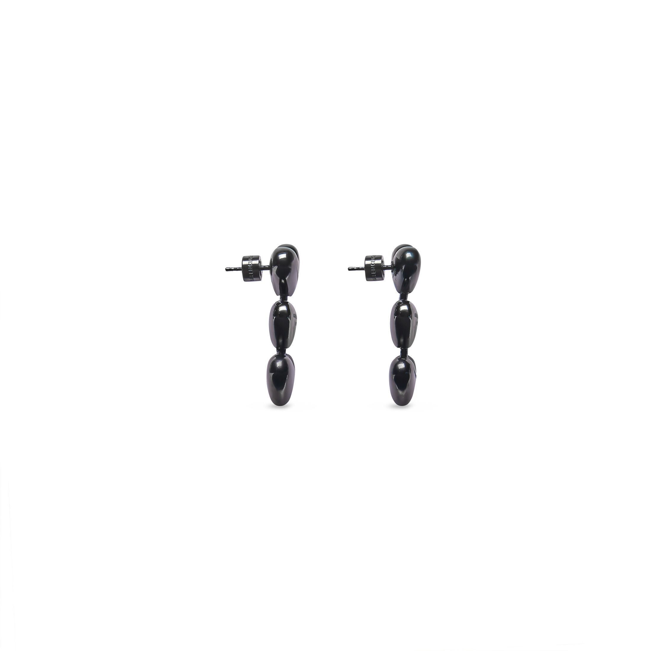 Balenciaga o1mt1gz1224 Size: OS / Heart Earrings in Metallic Black Size ONE SIZE - 2 Thumbnail