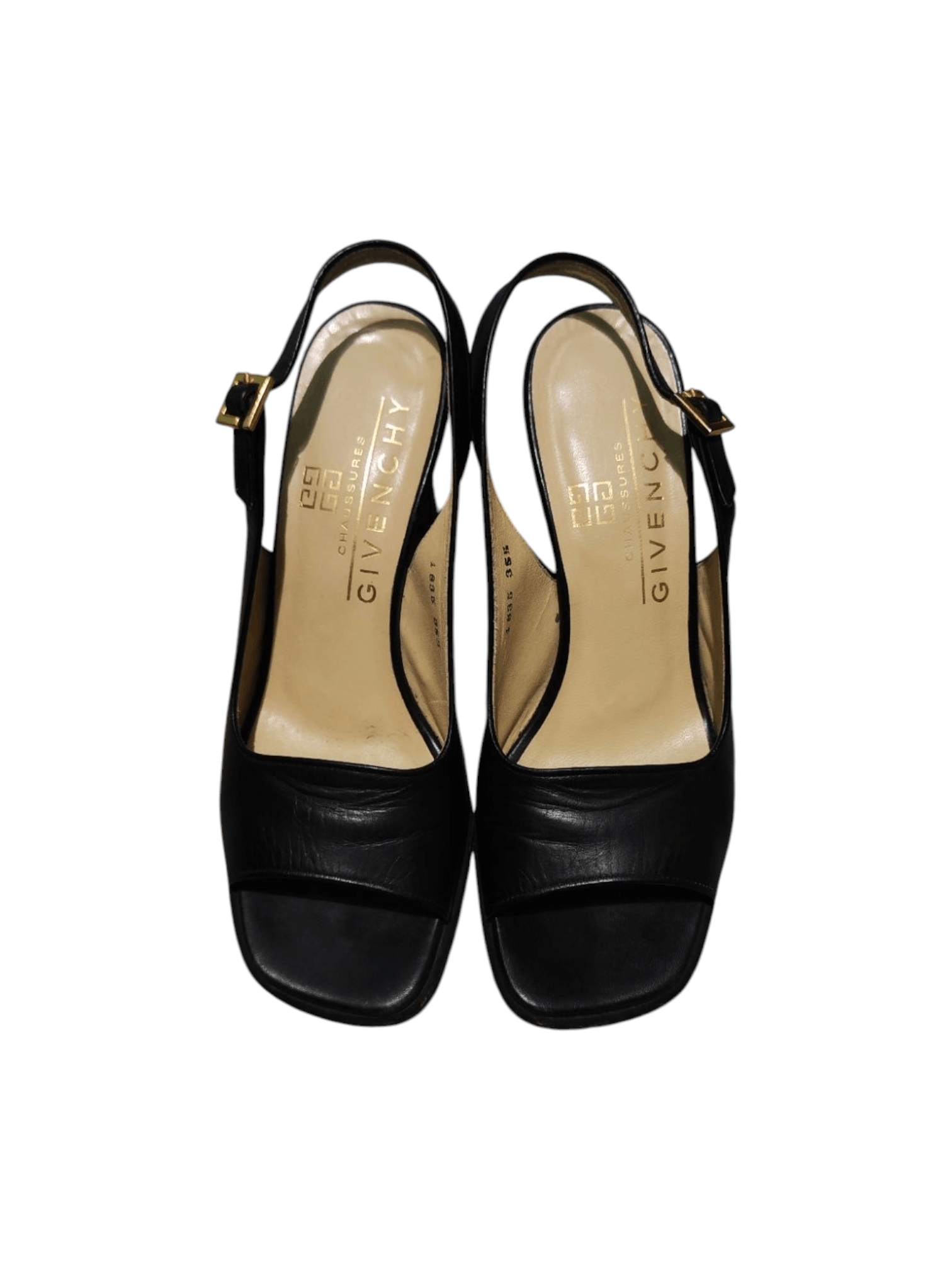 Givenchy Givenchy Black Leather Slingback Open Toe Size US 5.5 / IT 35.5 - 1 Thumbnail
