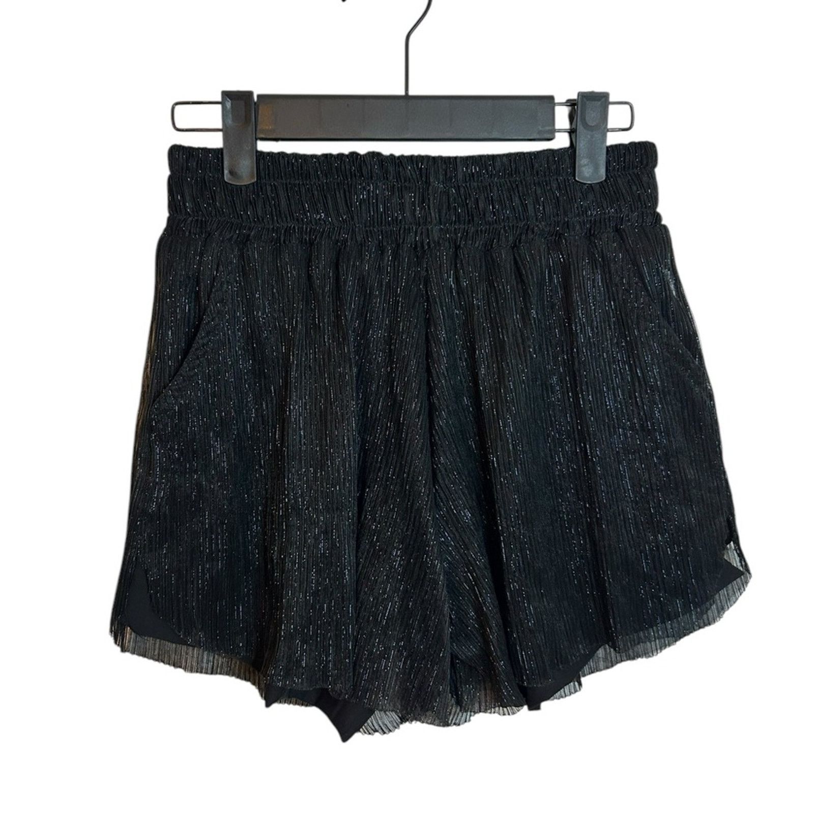 Other NWT BSBW Black Metallic Pleated Pull On Shorts Size 26" / US 2 / IT 38 - 1 Thumbnail