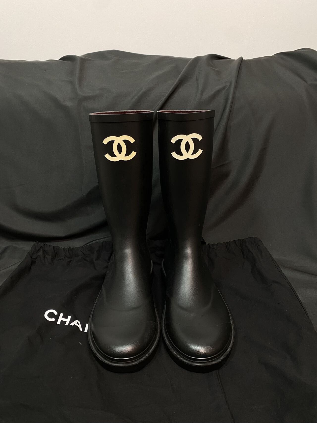 Chanel Chanel Rain Boots with Protective Coating. Size US 8 / IT 38 - 1 Thumbnail