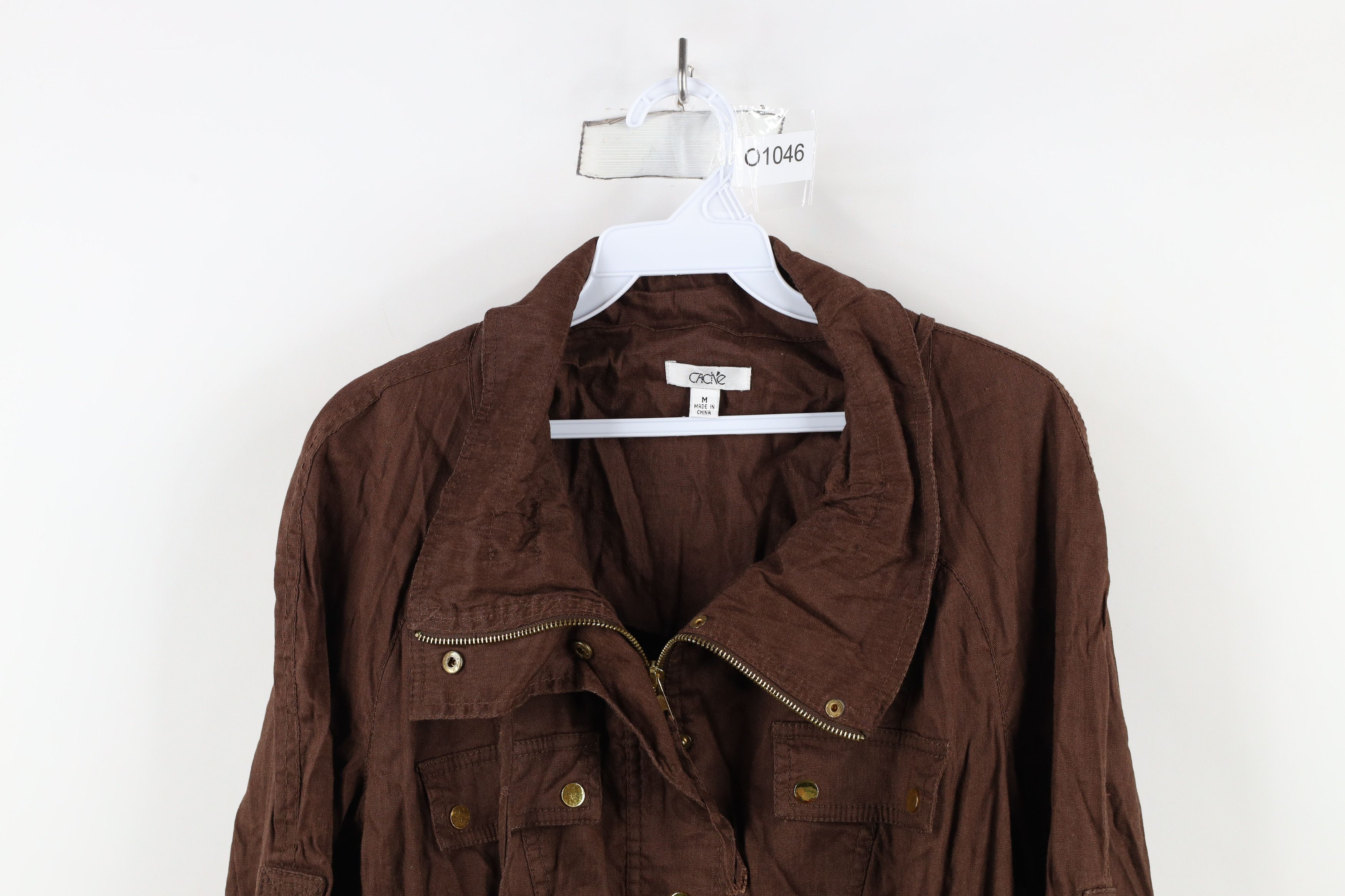 Vintage Vintage 90s Cache Roll Sleeve Flared Jacket Brown Size M / US 6-8 / IT 42-44 - 2 Thumbnail
