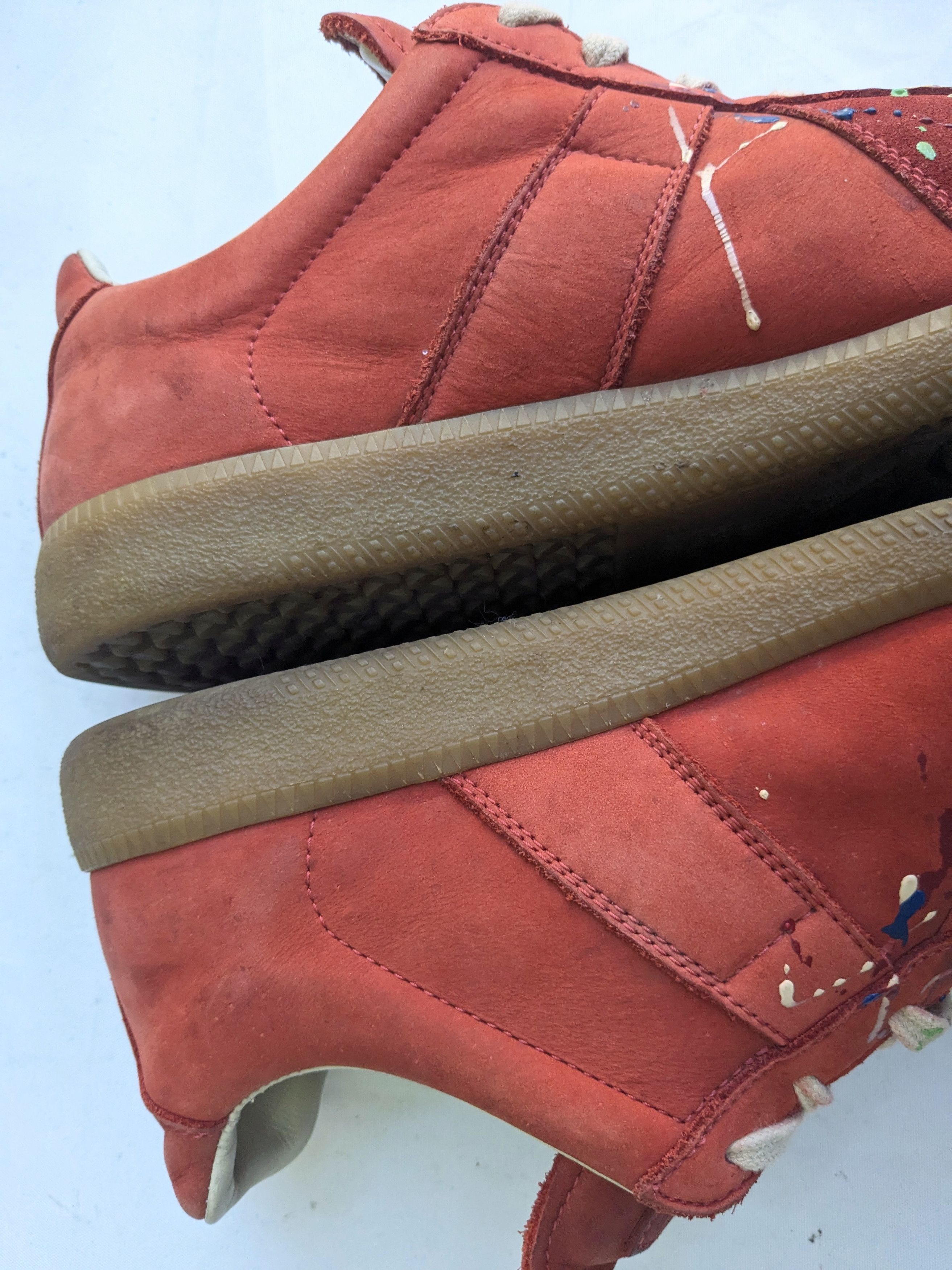 Maison Margiela Maison Margiela GAT Replica Red 10 43 Low Top Paint Splatter Size US 10 / EU 43 - 10 Thumbnail