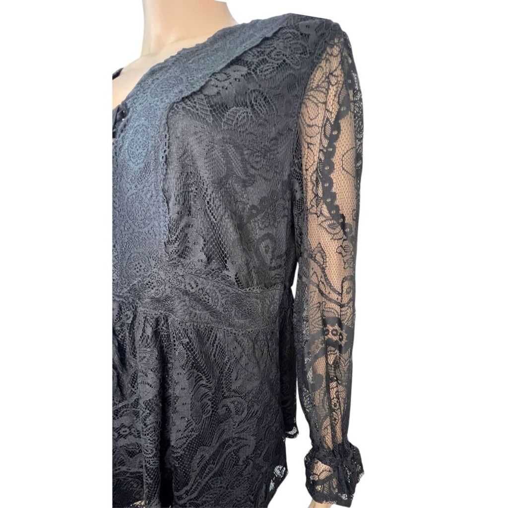 Torrid Torrid Long Sleeve Lace Babydoll Blouse With Floral Design Size L / US 10 / IT 46 - 3 Thumbnail
