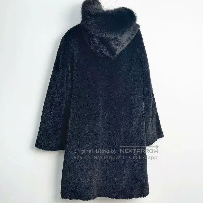 Max Mara Max Mara Black Hooded Fleece Coat Size S / US 4 / IT 40 - 6 Thumbnail