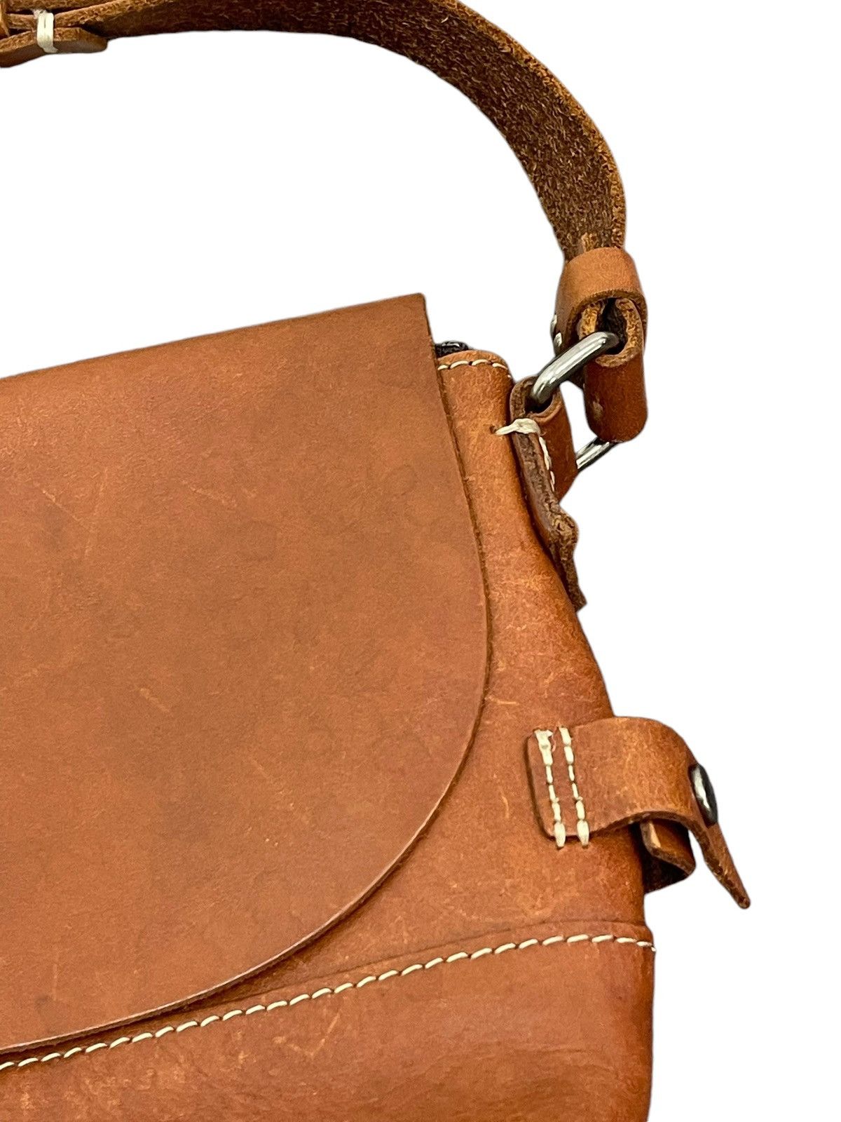 Japanese Brand Full Leather Patina 1203 Mano Fece Cross Body Bag 1🟩2 Size ONE SIZE - 8 Thumbnail