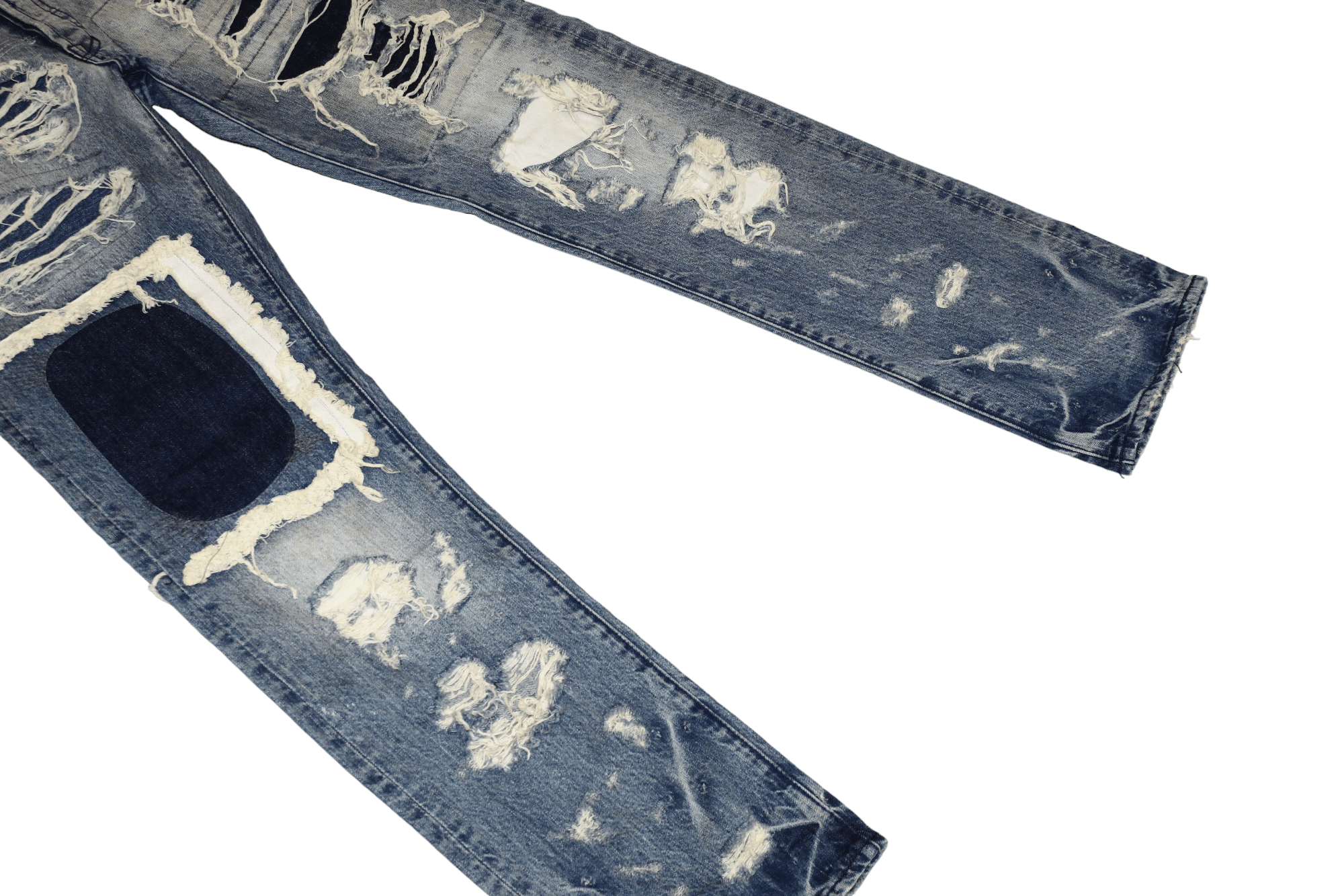 Prps PRPS Donwan Harrell Distressed Patchwork Rip Repair Denim Size US 31 - 5 Thumbnail