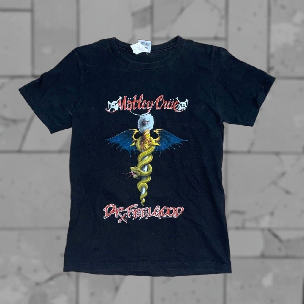 Vintage VTG Vinyl T shirt Motley Crew Dr Feel Good Graphic Tee Size Small Mens Black Team Merchandise 80s 90s Fans Size US S / EU 44-46 / 1 - 1 Thumbnail