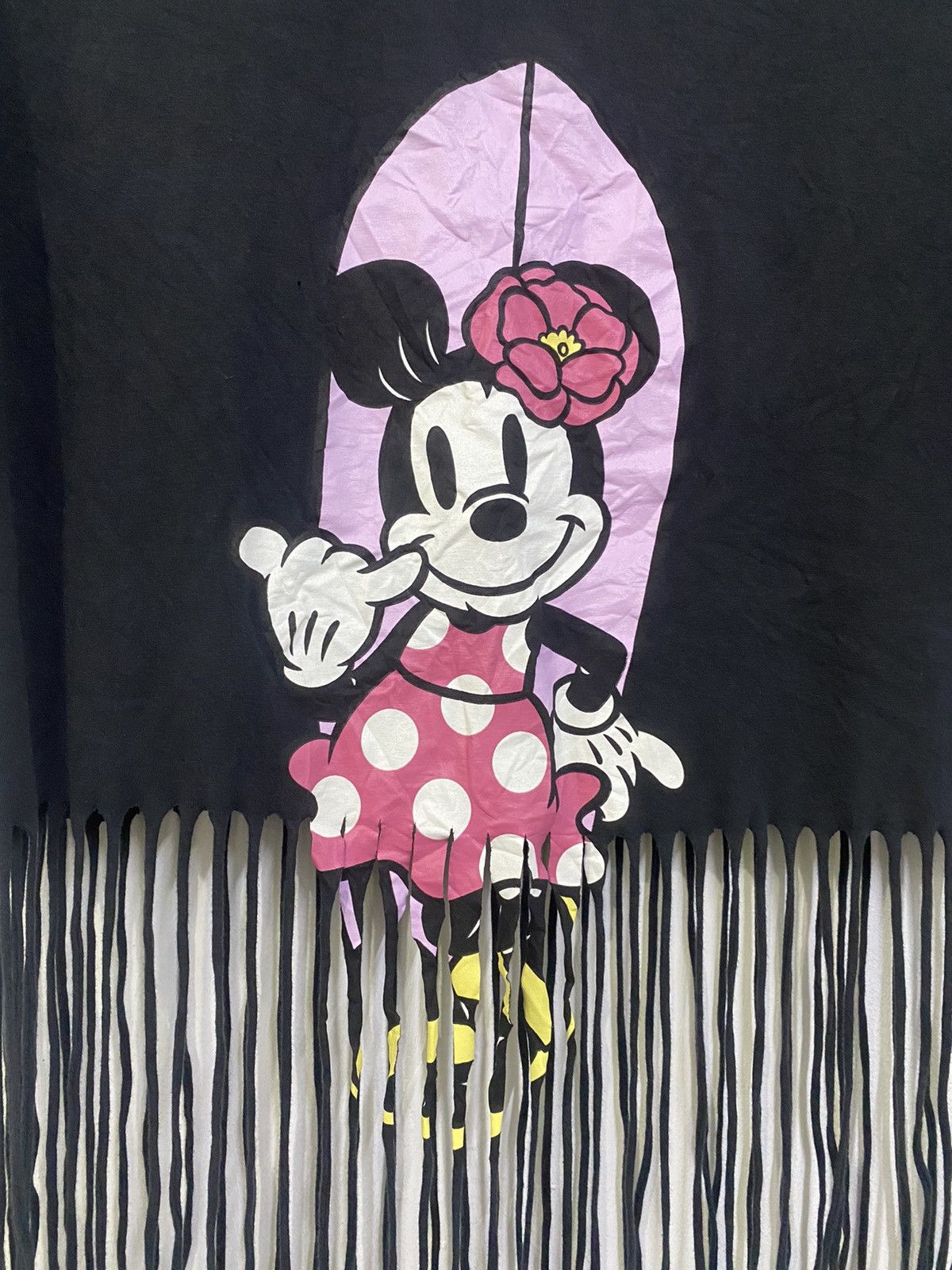Mickey Mouse 💥Bershka crop top t-shirt with fringes Disney Minnie Size M / US 6-8 / IT 42-44 - 5 Thumbnail