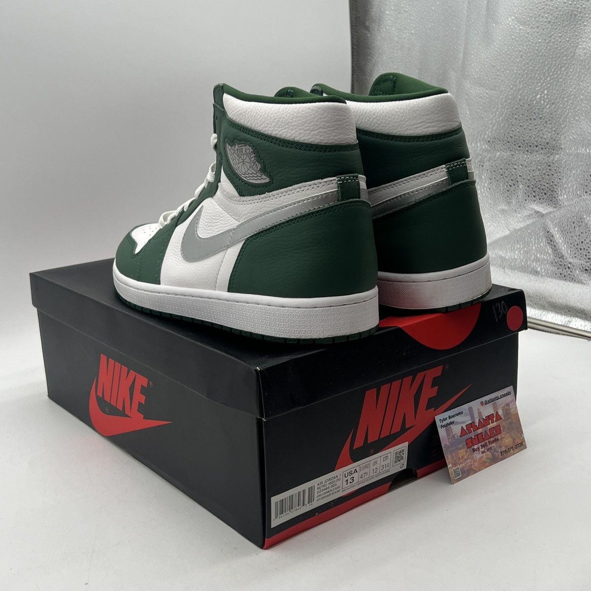 Nike Air Jordan 1 high gorge green Size US 13 / EU 46 - 4 Thumbnail