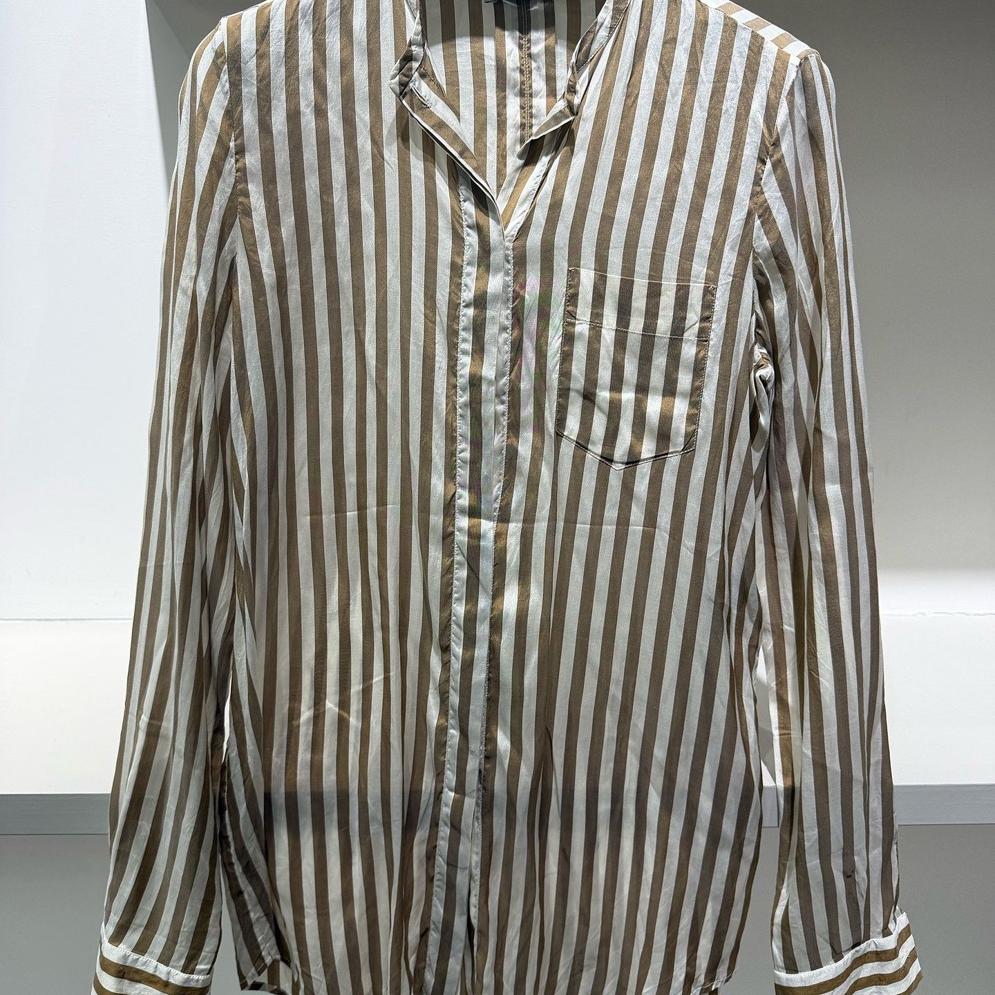 Loro Piana Loro Piana Striped Silk Button Up Shirt Size 38 Size XS / US 0-2 / IT 36-38 - 1 Thumbnail