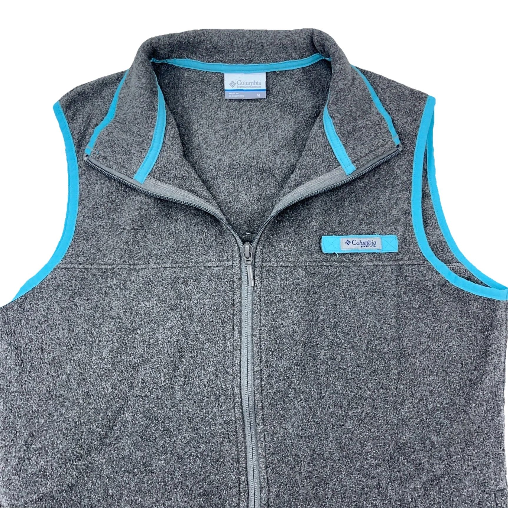 Layer 8 Columbia PFG Vest Women Medium Gray Blue Fleece A58 Size M / US 6-8 / IT 42-44 - 2 Thumbnail