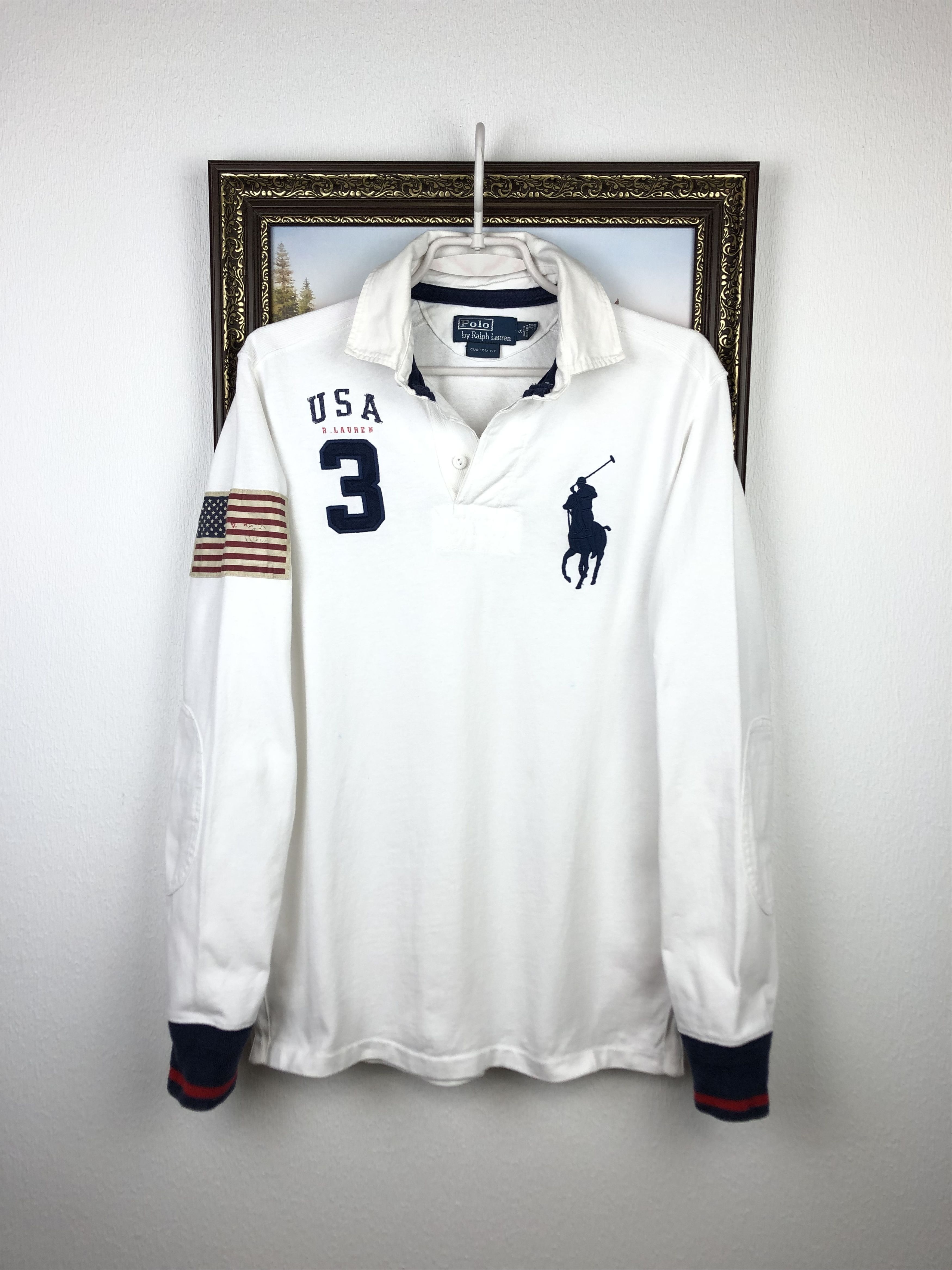 Polo Ralph Lauren Vintage Polo Ralph Lauren Rugby USA Shirt Mens Jersey Pony Size US S / EU 44-46 / 1 - 1 Thumbnail