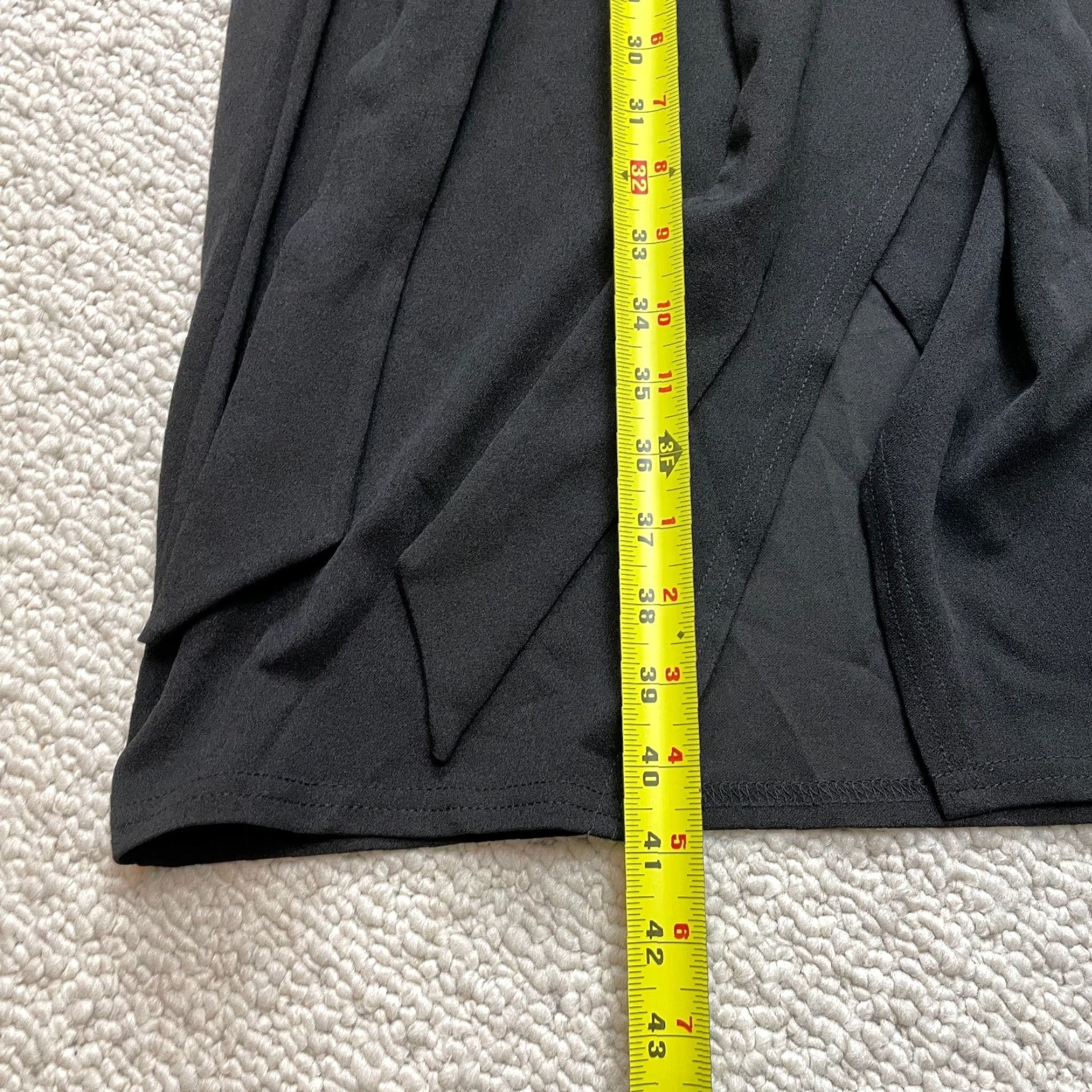 Boohoo VINTAGE Boohoo Dress Womens 6 Black Short Sleeve Midi Polyester Belted Tie Waist A-Line Dress Size 28" / US 6 / IT 42 - 3 Thumbnail