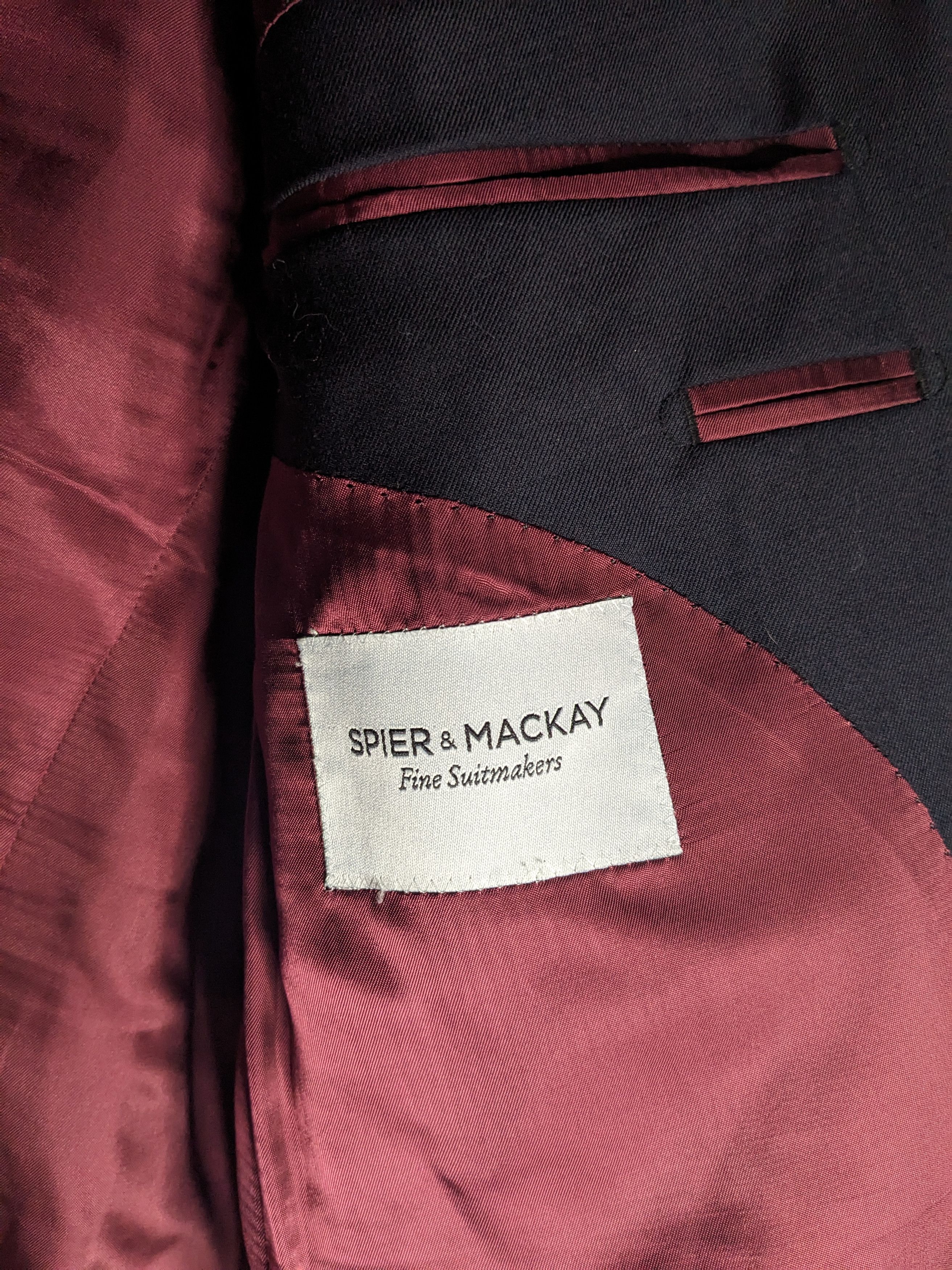 Spier & Mackay Spier MacKay Blazer Mens 42R Midnight Navy Wool Suit Jacket Size 42R - 8 Thumbnail
