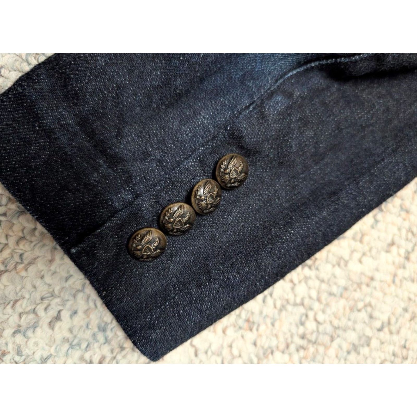 Ralph Lauren VINTAGE Ralph Lauren blazer Denim Women M Denim Blue double breasted Military blazer Military model Size 32" / US 10 / IT 46 - 7 Thumbnail