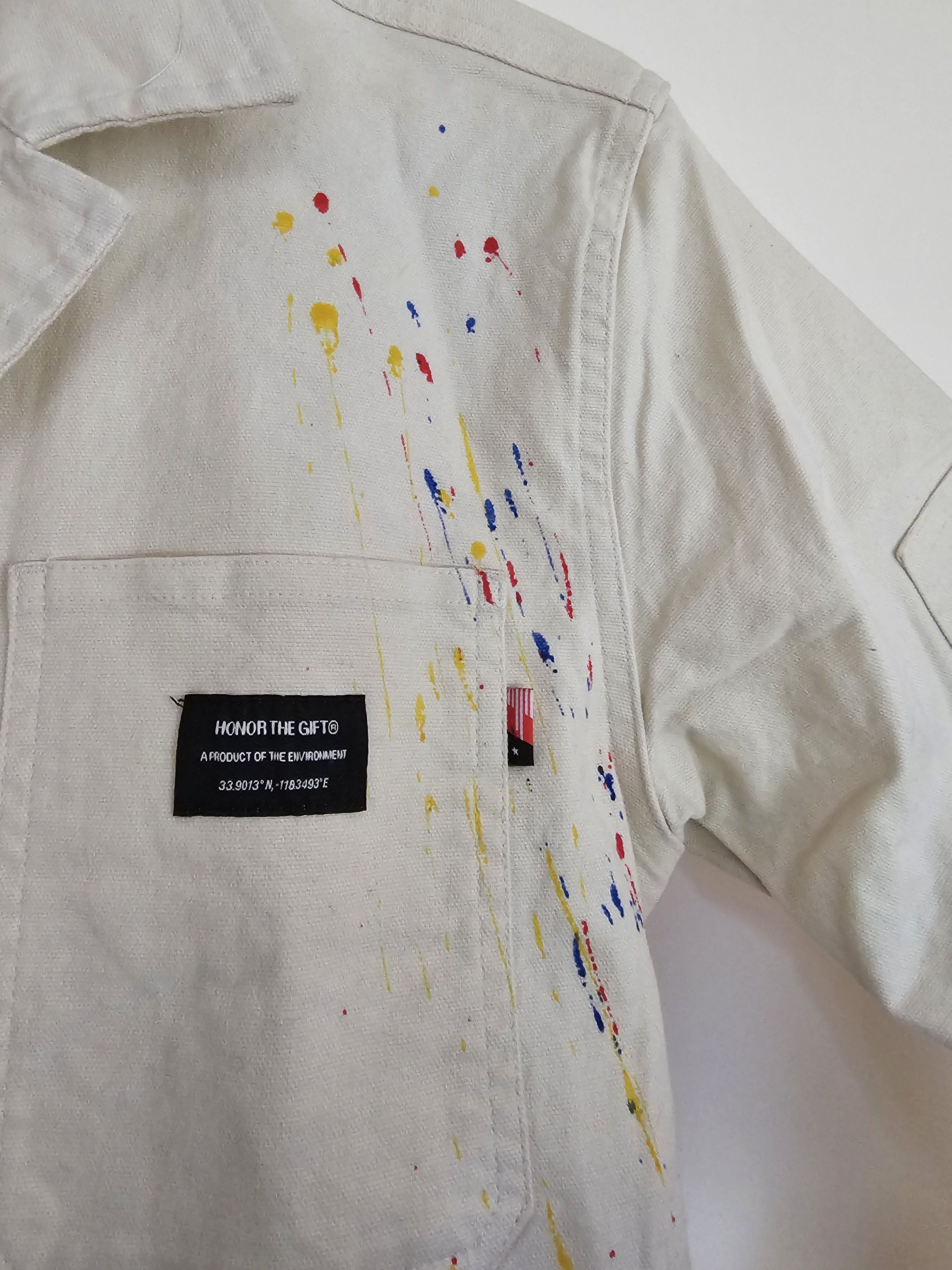 image of Honor The Gift Paint Splatter Jumpsuit in Off White, Men's (Size Medium)