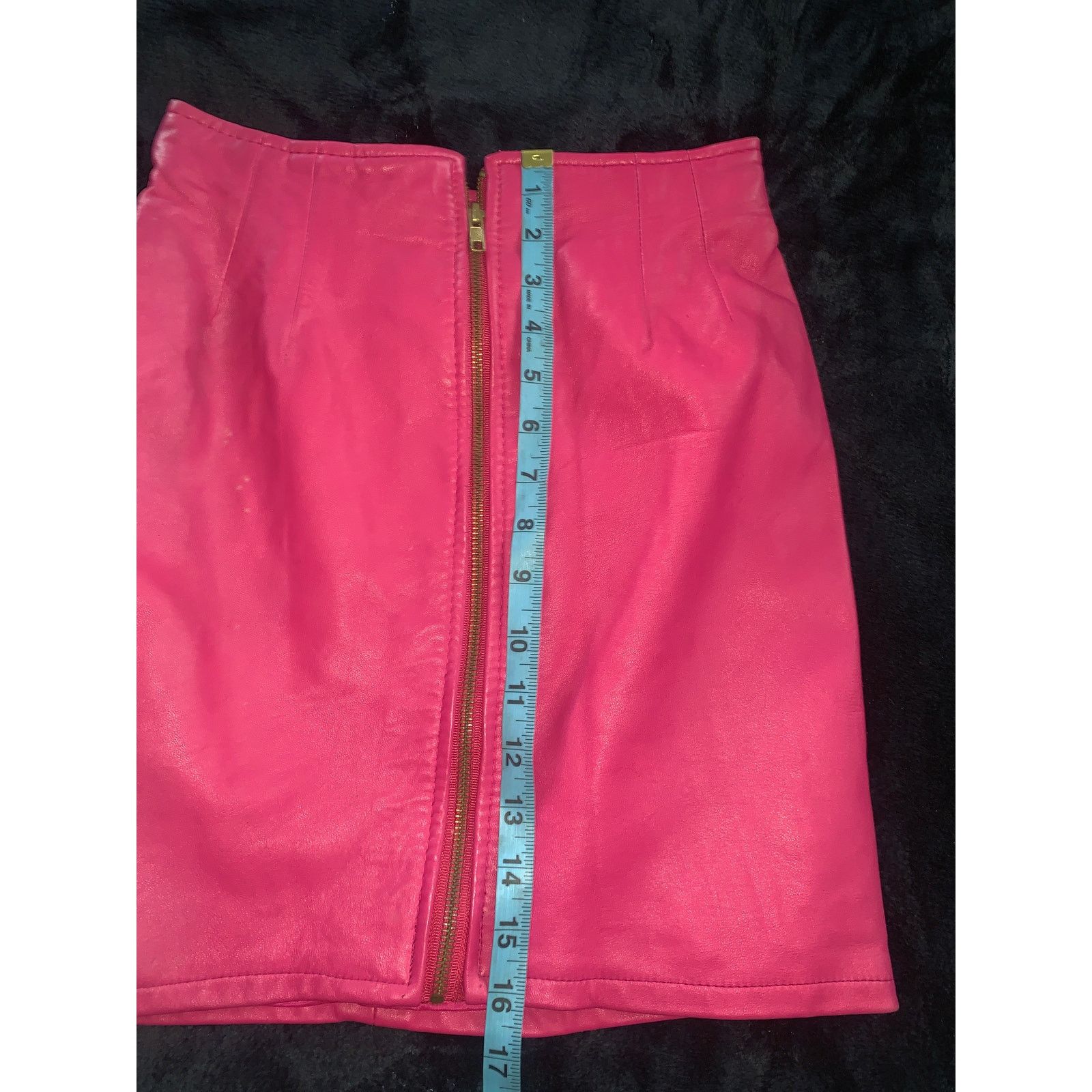 Other VINTAGE 80s VAKKO PINK LEATHER ZIP FRONT MINI SKIRT 4 Size 24" / US 00 / IT 34 - 8 Thumbnail