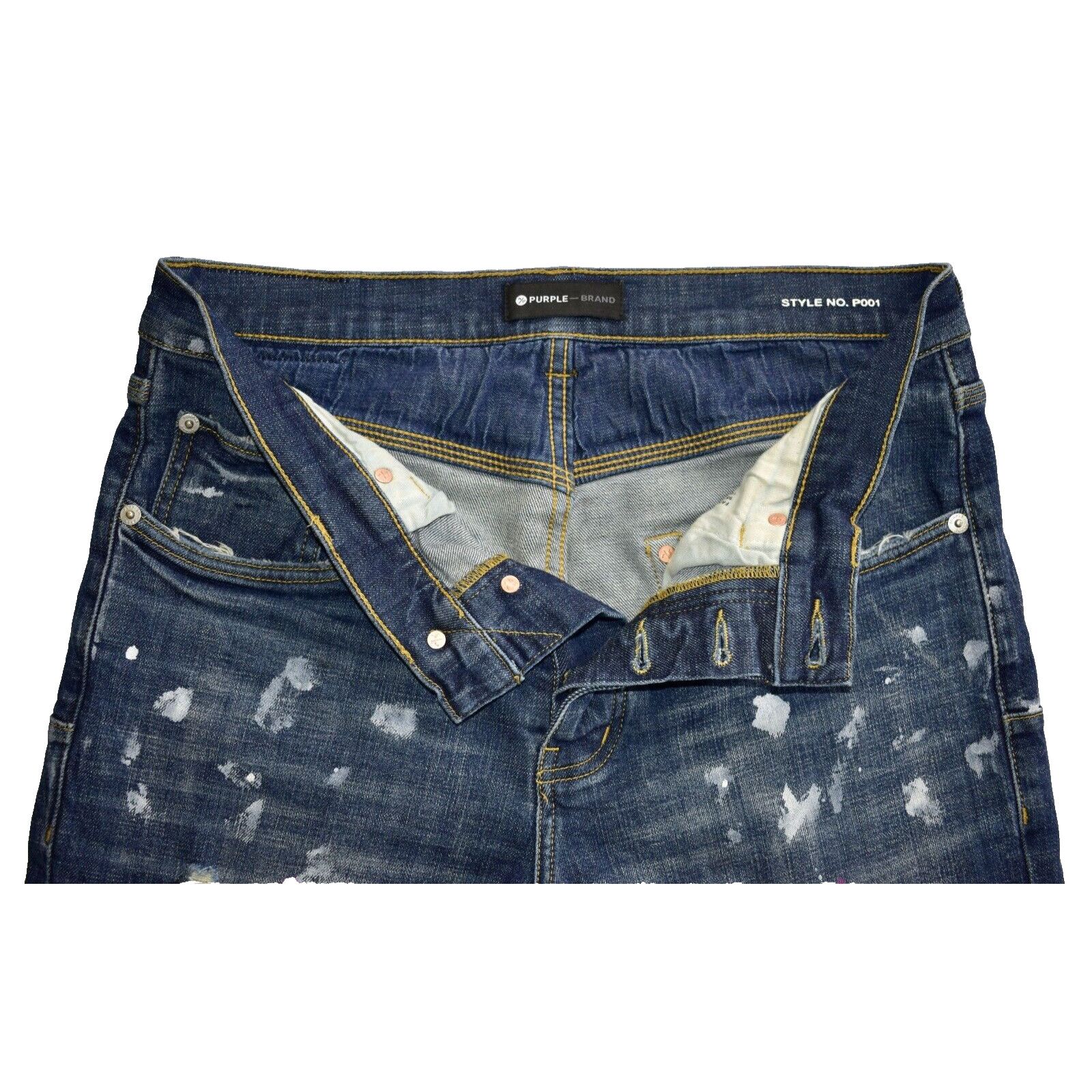 Purple Brand PURPLE BRAND No P001 Splatter Print Distressed Slim Jeans 32 Size US 32 / EU 48 - 3 Thumbnail