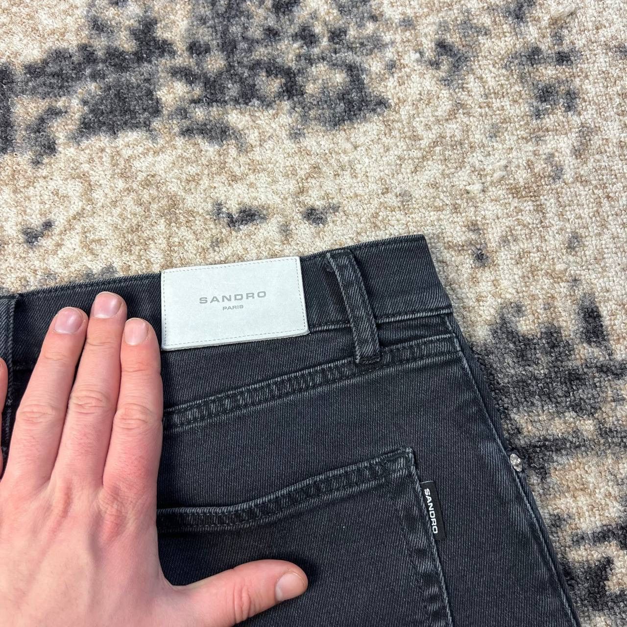 Sandro Sandro Paris Luxury Distressed Style Gray Denim Jeans Size US 33 - 7 Thumbnail