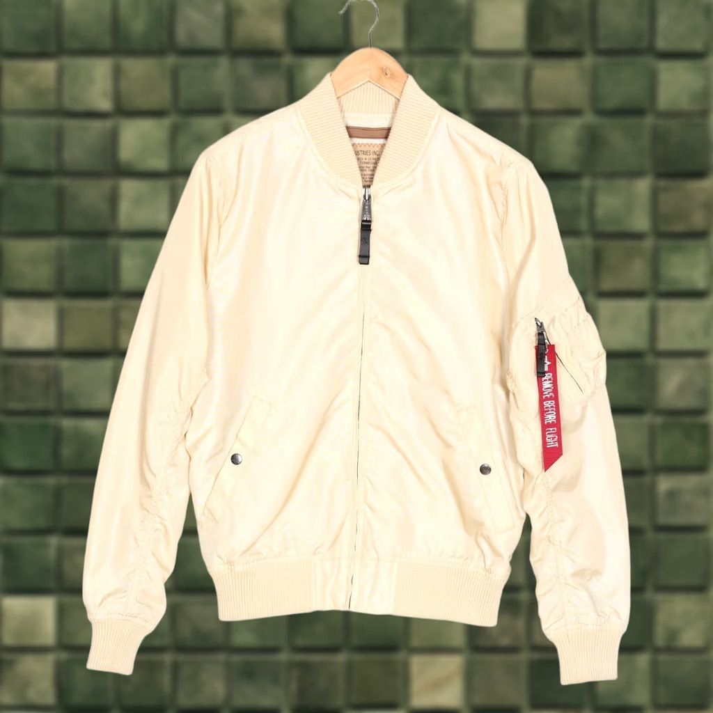 Alpha Industries ALPHA INDUSTRIES MA-1 Flight Bomber Jacket Men M Beige Regular Size M Jacket Mens Size US M / EU 48-50 / 2 - 1 Thumbnail
