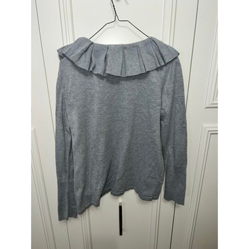 Michael Kors Michael Kors Women's XL Gray Ruffled Knit Pullover Sweater Size XL / US 12-14 / IT 48-50 - 6 Thumbnail