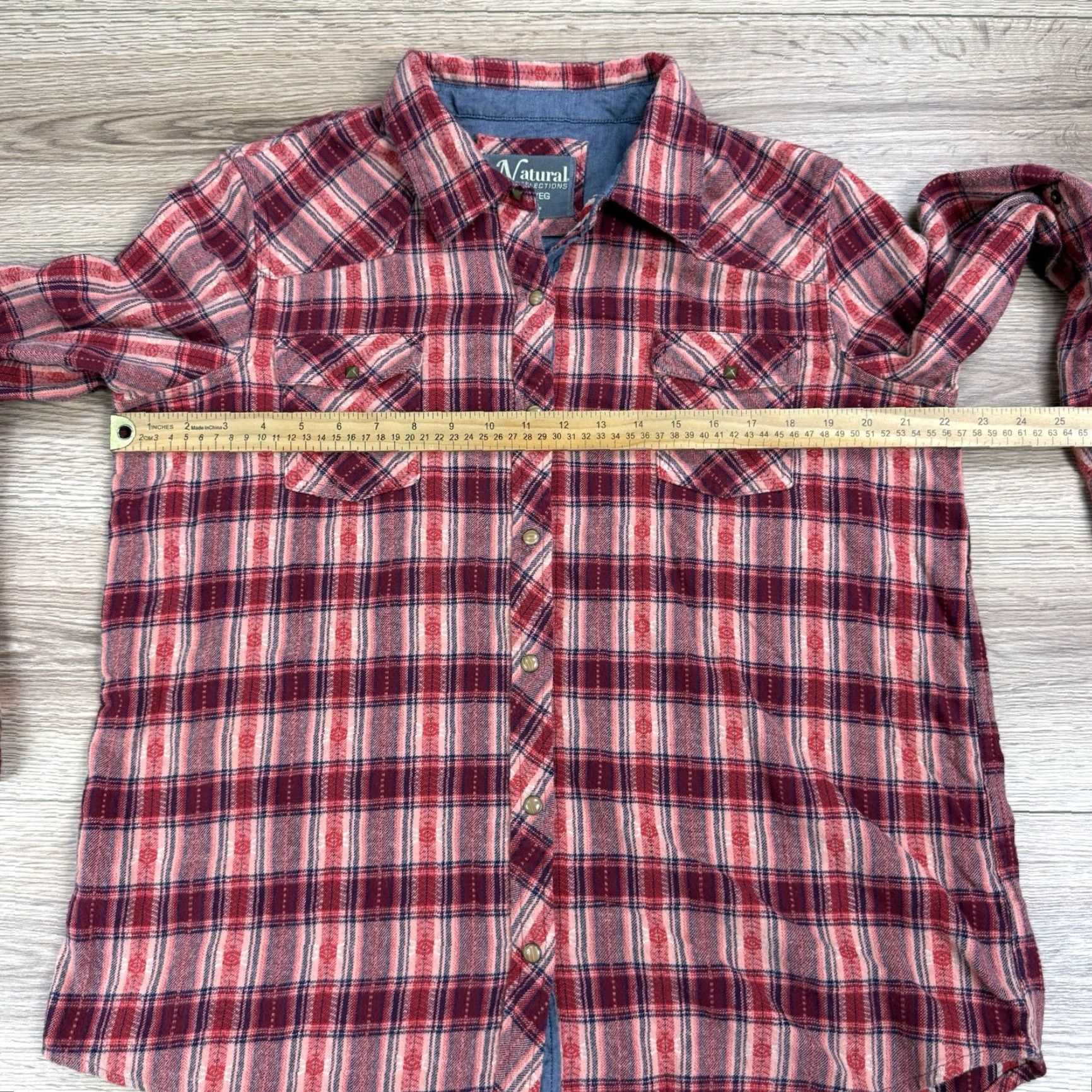 Vintage Natural Reflections Shirt Womens XL Red Plaid Western Snap Flannel Button-Up Size XL / US 12-14 / IT 48-50 - 6 Thumbnail