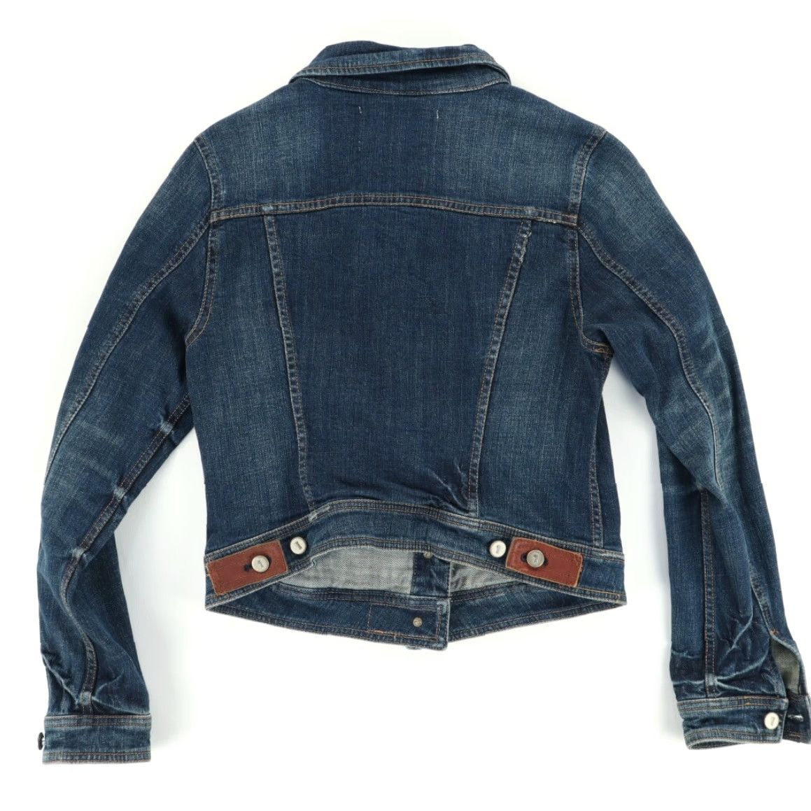 Vintage Pilcro and the Letterpress Crop Trucker Demin Jacket Blue Women's M Shirt Size M / US 6-8 / IT 42-44 - 4 Thumbnail