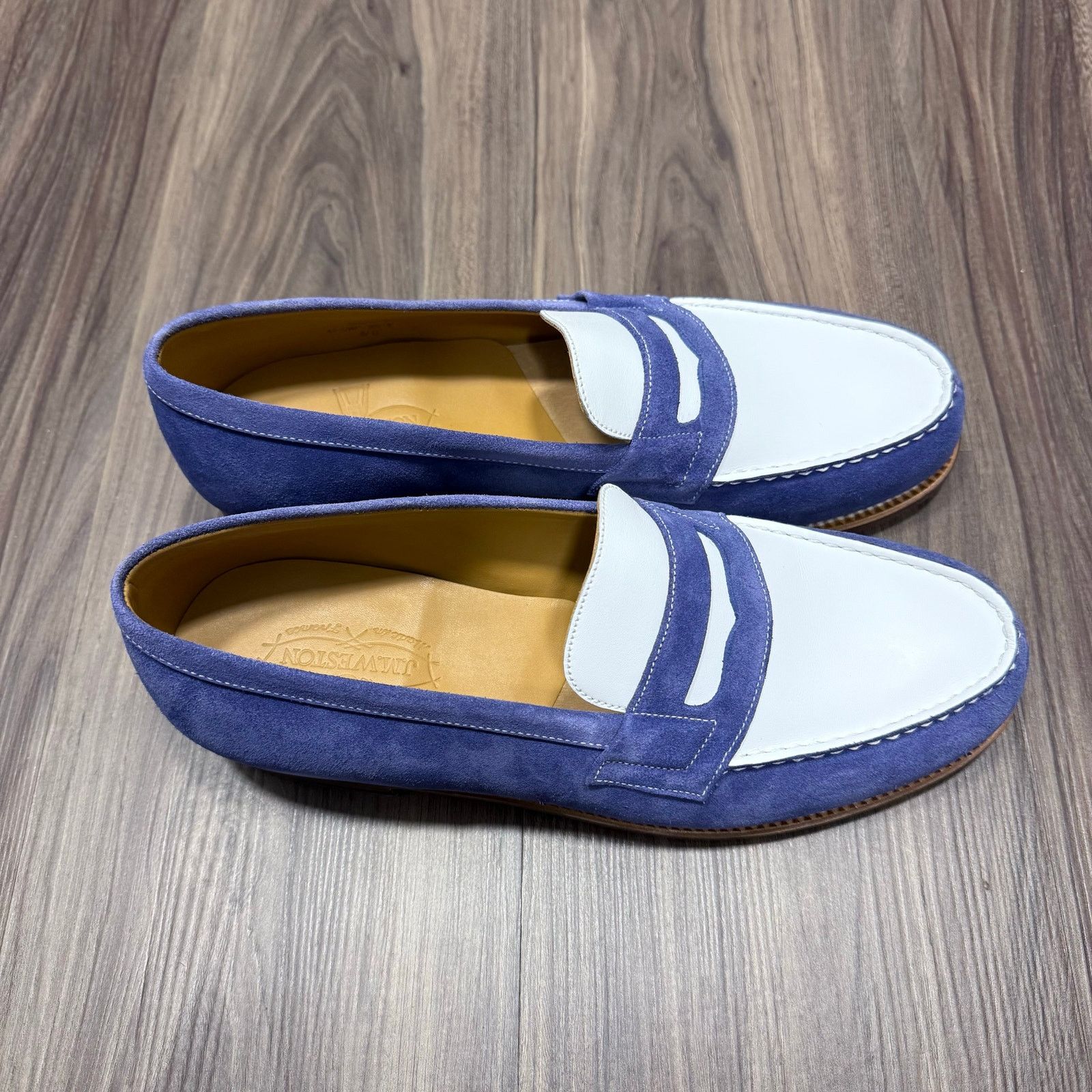 J.M. Weston JM Weston 180 Blue & White Penny Loafers Size 9.5US / 8.5UK Size US 9.5 / EU 42-43 - 4 Thumbnail
