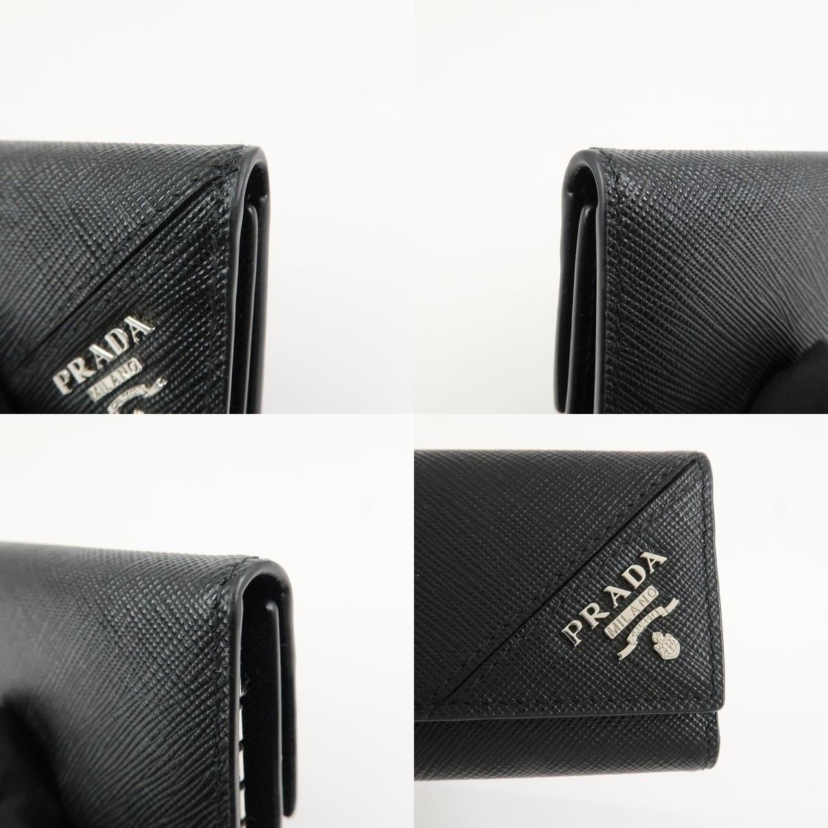 Prada Prada Saffiano Key Holder Black Size ONE SIZE - 5 Thumbnail