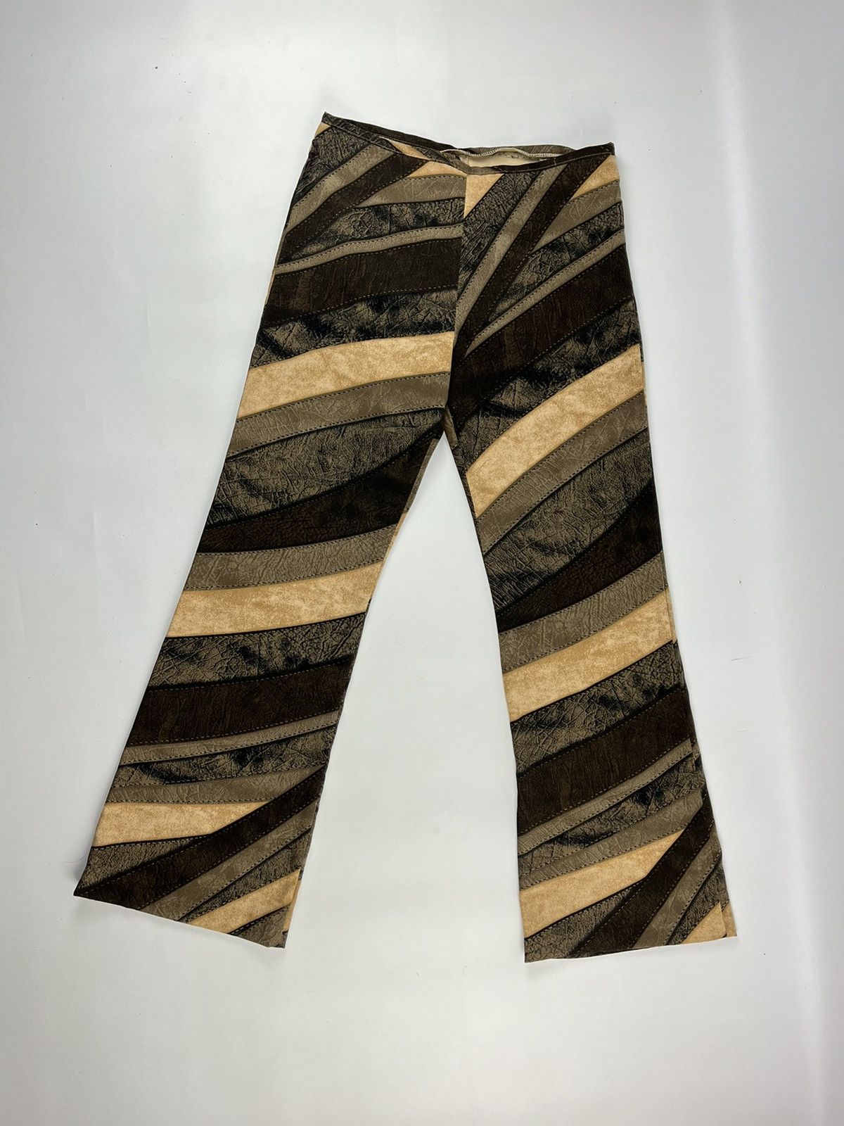 Handmade Patchwork flared pants avantgarde y2k style trousers Size 28" / US 6 / IT 42 - 1 Thumbnail