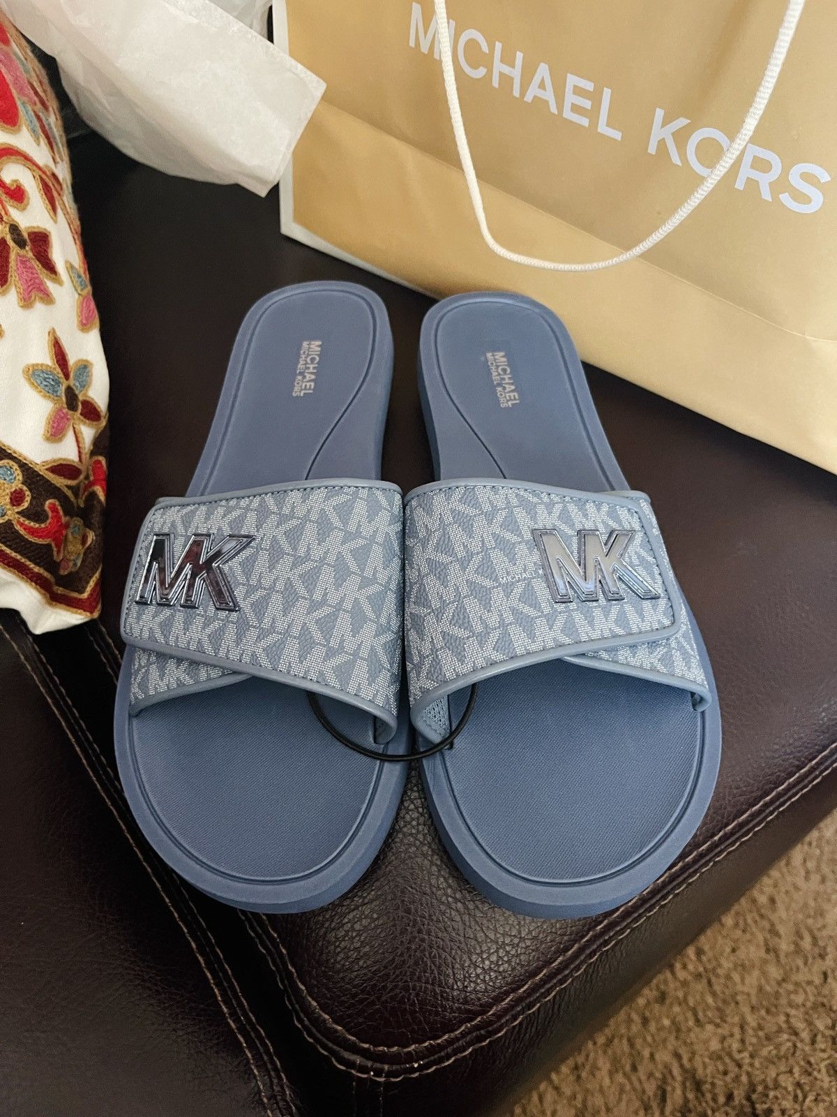 Michael Kors Michael Kors MK Logo Pool Slip-On Shoe Denim Blue Nib $95 Size US 11 / IT 41 - 5 Thumbnail