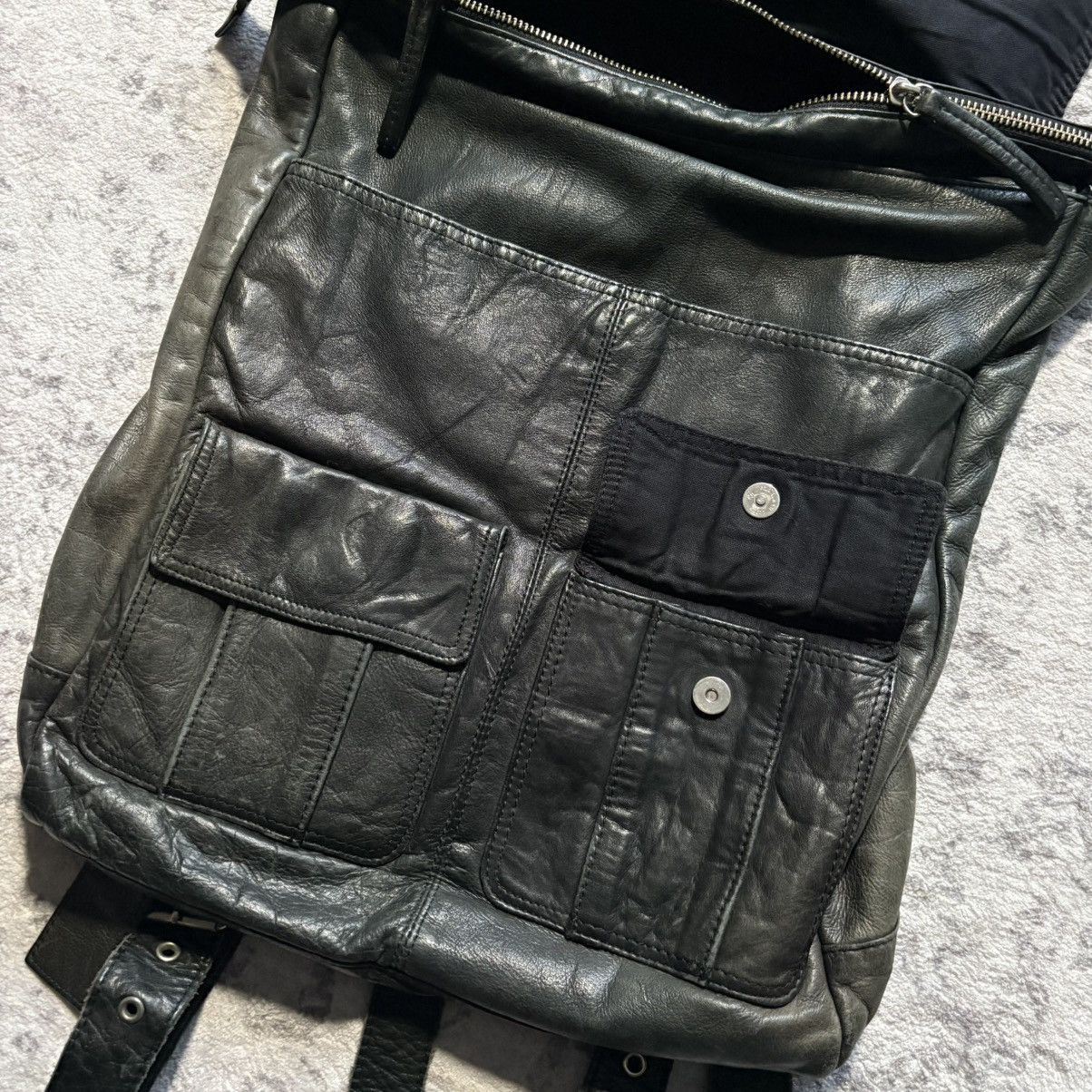 Y's for Men Y’s For Men Cowhide Leather Flap Backpack Size ONE SIZE - 4 Thumbnail