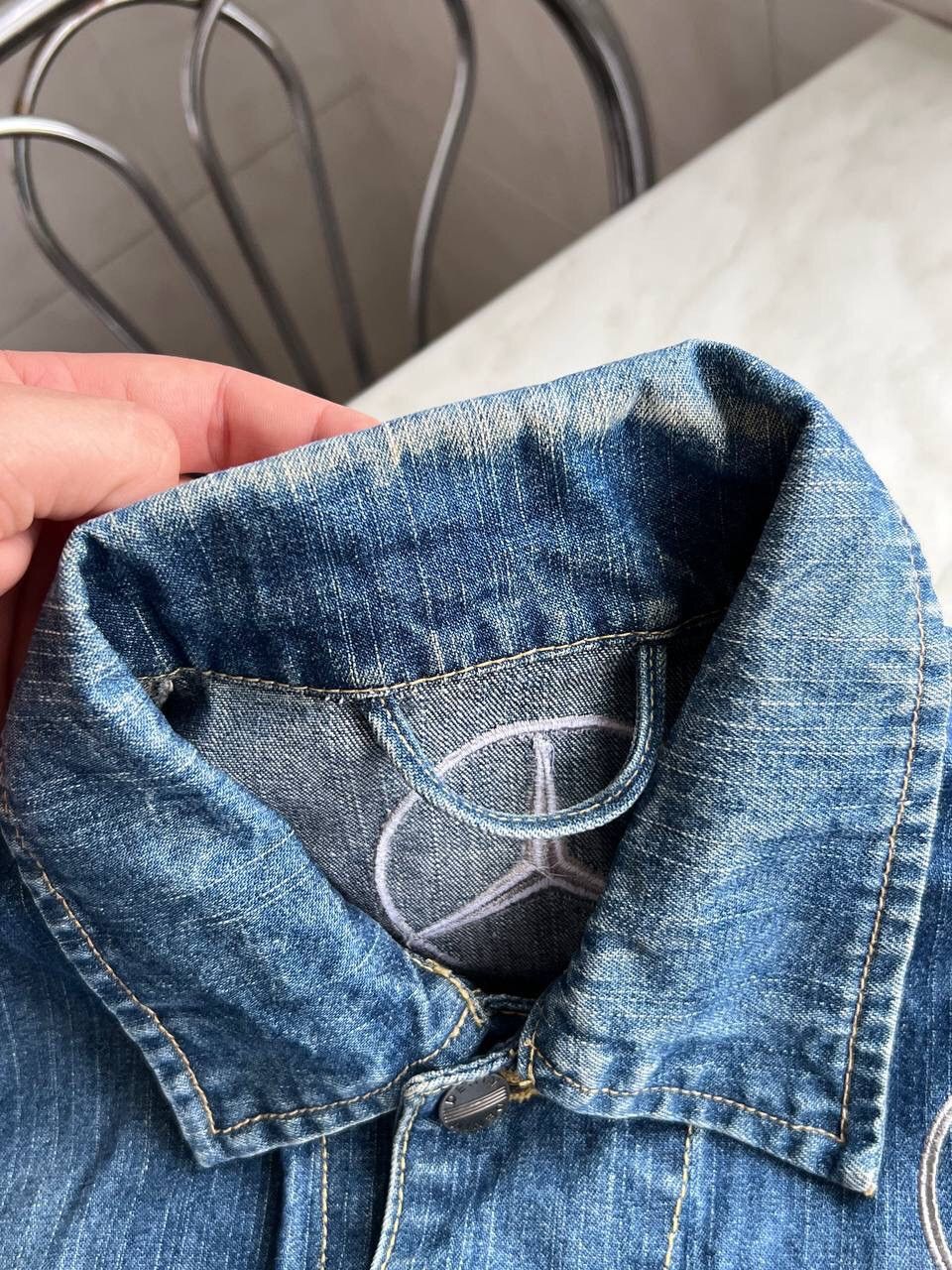 Mercedes-Benz × Vintage Vintage 90s Mercedes Benz Blue Denim Jacket Logo Y2K Racing Size US M / EU 48-50 / 2 - 7 Thumbnail