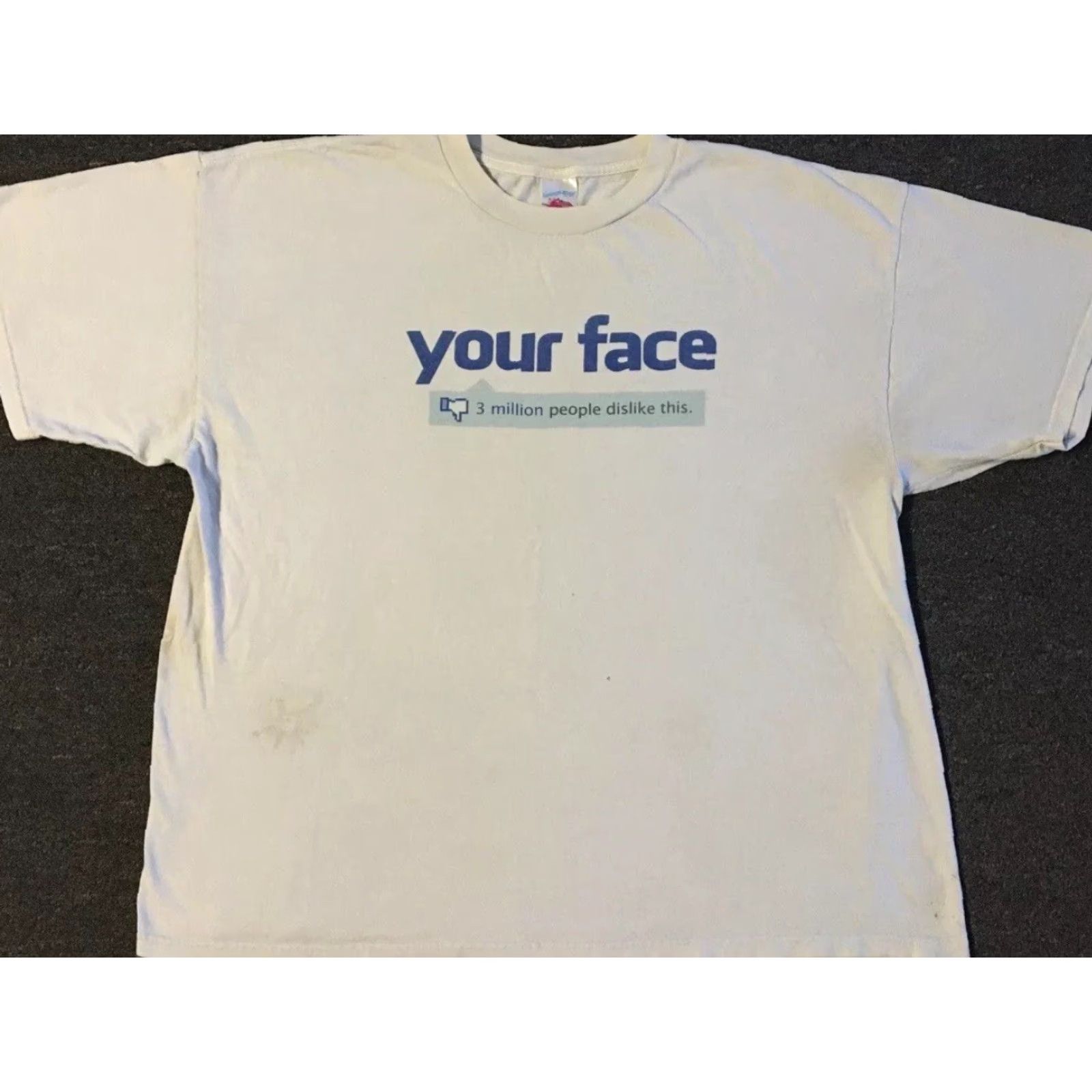 Vintage VINTAGE Grunge 90s Funny Shirt XXL Gray Your Face People Dislike Distressed Size US XXL / EU 58 / 5 - 2 Thumbnail
