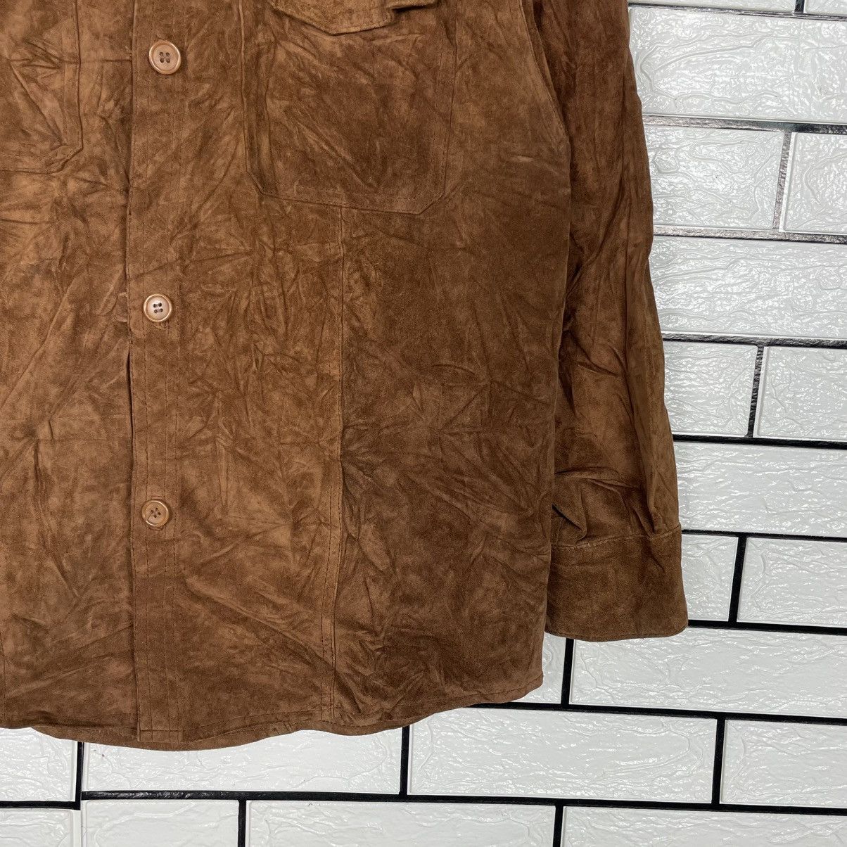 Vera Pelle Vtg 80s Italian Made Vera Pelle Suede Leather Jacket Size US L / EU 52-54 / 3 - 4 Thumbnail