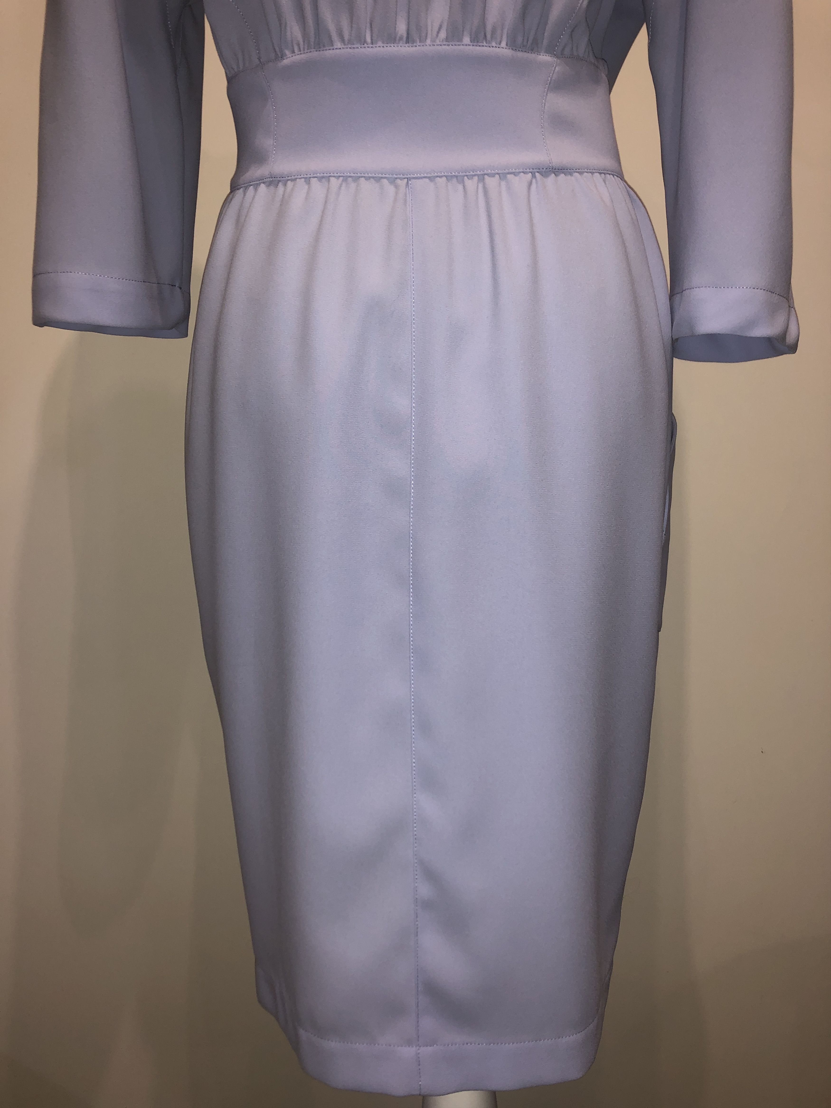 Thierry Mugler Silver Metal embellishment pale blue dress Size L / US 10 / IT 46 - 13 Thumbnail