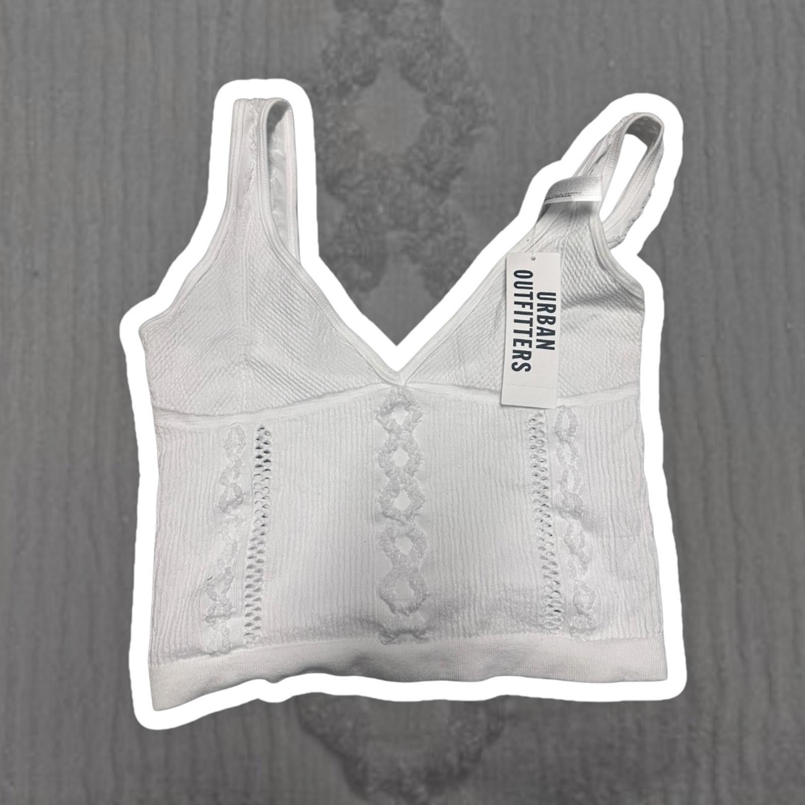Urban Outfitters Urban Outfitters White Cropped Bralette Size L / US 10 / IT 46 - 1 Thumbnail