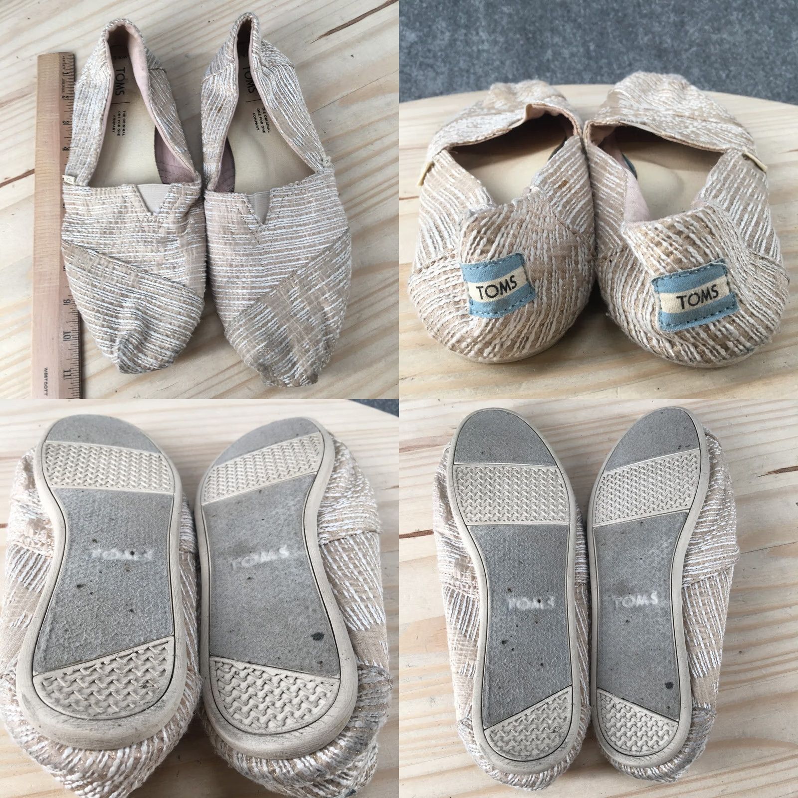 Toms TOMS Alpargata Slip On Loafer Flats Casual Beige Fabric Low Top Womens 9.5 Size L / US 10 / IT 46 - 8 Thumbnail